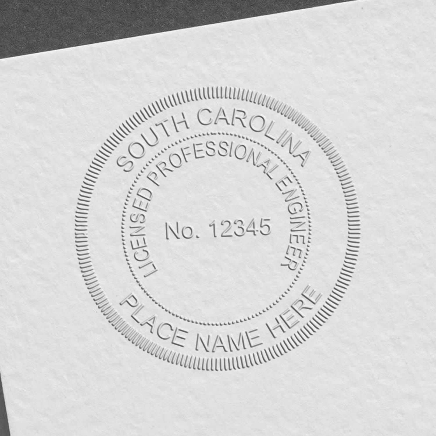 Grey Soft Professional Engineer Seal, 1-5/8 - Ideal for South Carolina PE, SC Professional Engineer Seal - for South Carolina Professional Engineers, Engineer Seal South Carolina, SC PE Seal
