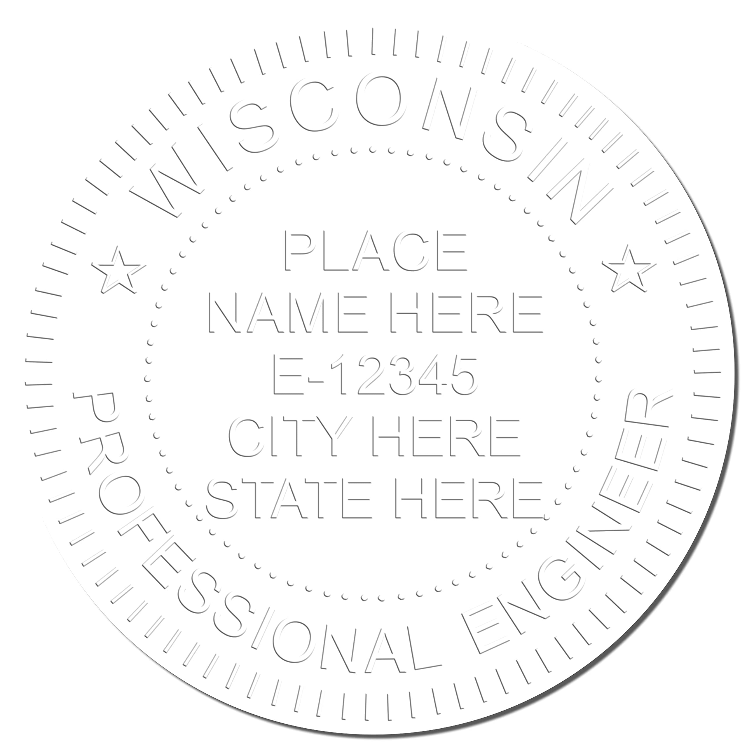 Grey Soft Professional Engineer Seal - 1-5/8 Size, Ideal for Wisconsin PE, WI Professional Engineer Seal, for Wisconsin Professional Engineers, Engineer Seal Wisconsin, WI PE Seal Stamp - Image 4