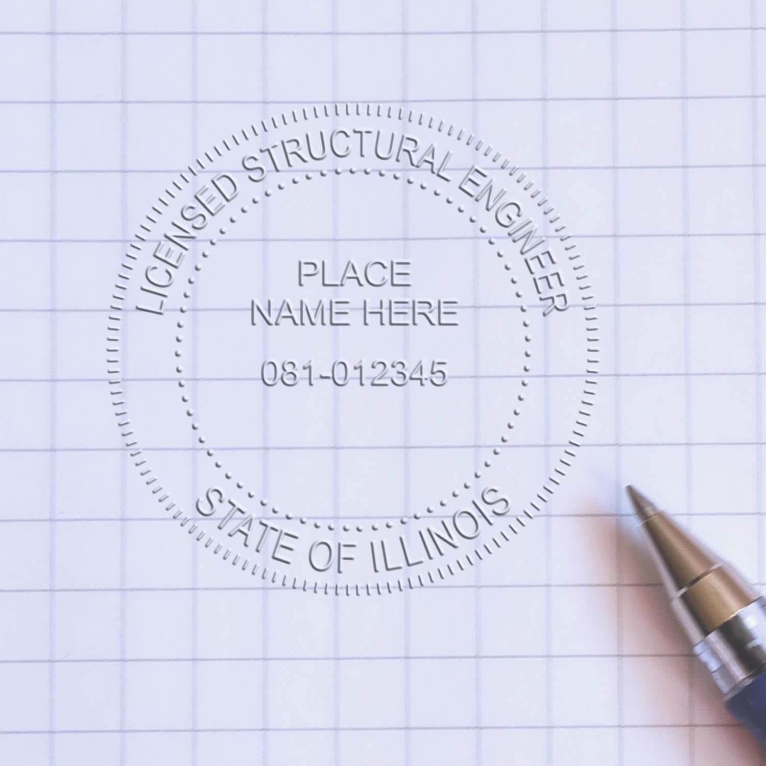Handheld Illinois Structural Professional Engineer Seal, Ideal for Illinois Structural Engineer, Size 1-5/8 - Illinois Structural PE Seal, for Official Use - Illinois Structural Engineer Seal - Image 6