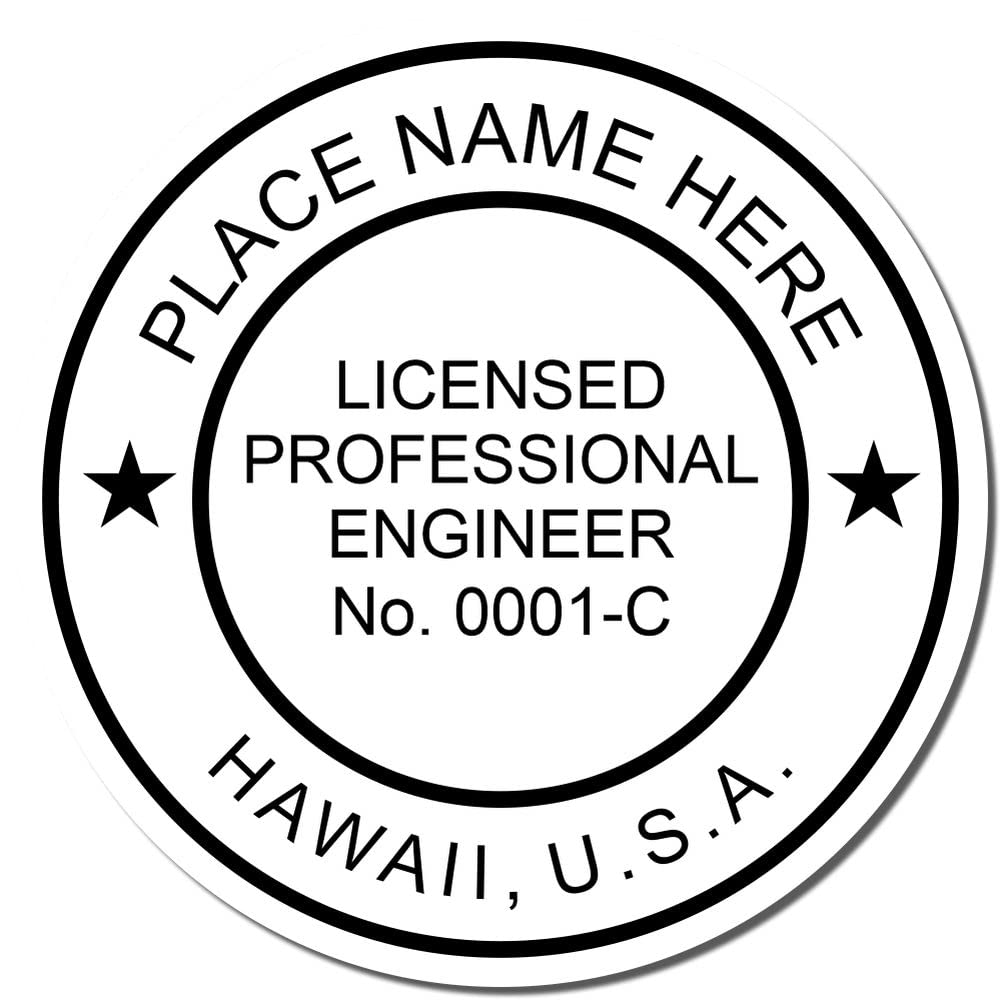 Hawaii Professional Engineer Stamp - Slim 1-1/2 Size, Ideal for Hawaii Engineering Stamp Needs, Essential Professional Engineer Stamp Hawaii for PE - Hawaii HI Engineer Seal, Hawaii HI PE Stamp - Image 4