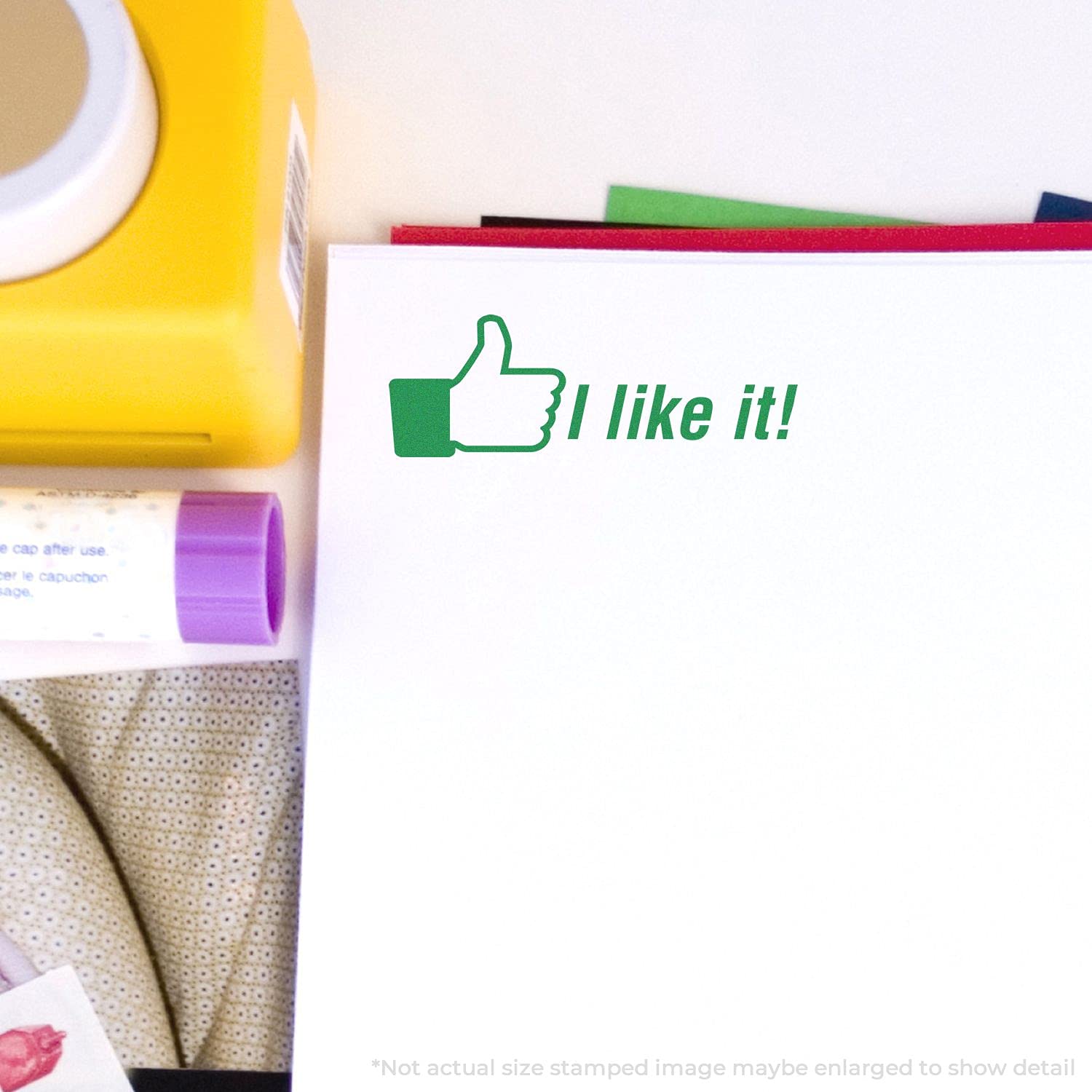 I Like it Rubber Stamp, Teacher Classroom Supplies, Wooden Handle Rubber Stamp, Uses Stamp Pad, Imprint Size Approx 1/2" x 1-1/2", Laser Engraved, USA Made - Image 3