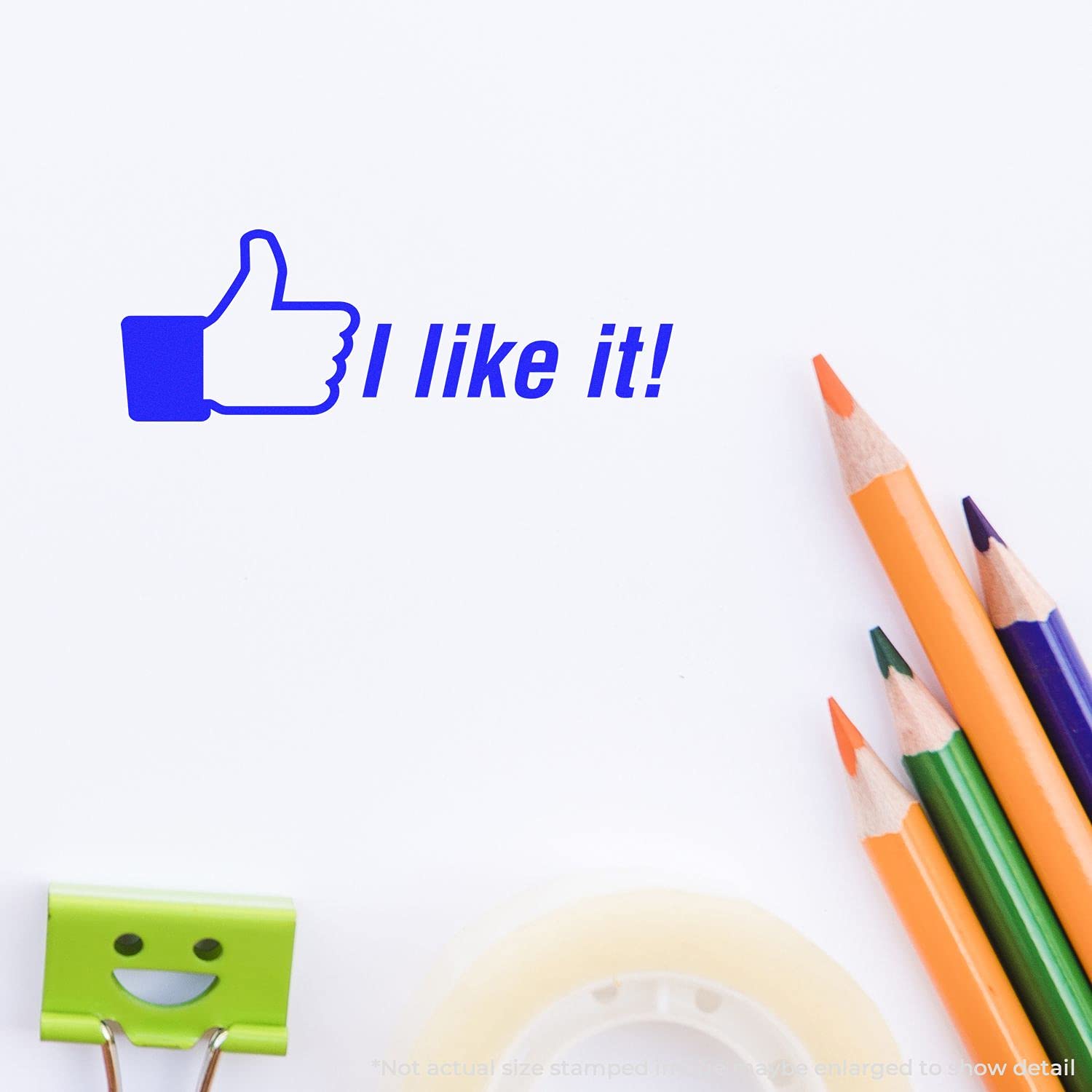 I Like it Rubber Stamp, Teacher Classroom Supplies, Wooden Handle Rubber Stamp, Uses Stamp Pad, Imprint Size Approx 1/2" x 1-1/2", Laser Engraved, USA Made - Image 4