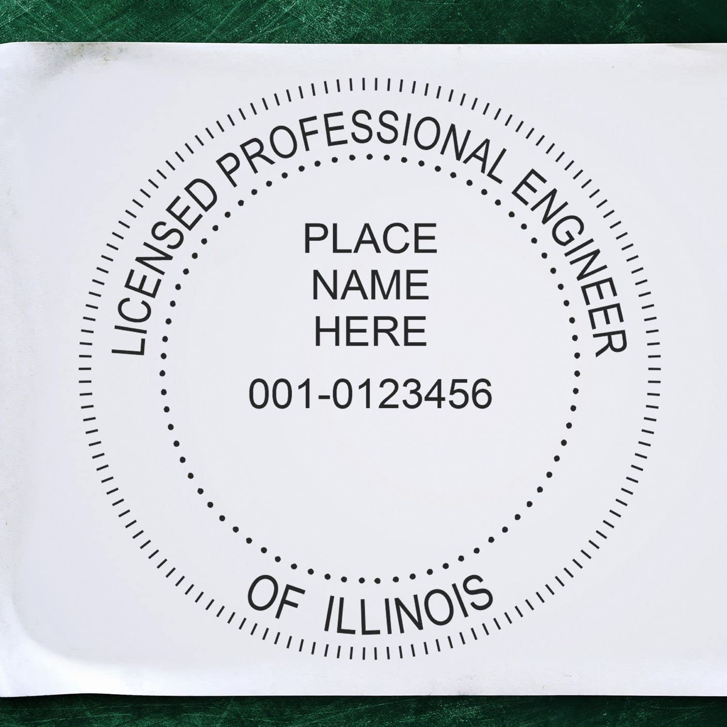 Illinois Engineering Stamp - Professional Engineer Stamp Illinois, 1-5/8 Slim PE Wet Seal for Illinois Professional Engineers - Precise -Illinois Professional Seal - Illinois IL PE Stamp