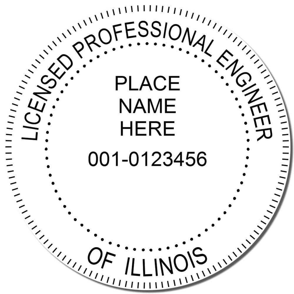 Illinois Engineering Stamp - Professional Engineer Stamp Illinois, 1-5/8 Slim PE Wet Seal for Illinois Professional Engineers - Precise -Illinois Professional Seal - Illinois IL PE Stamp - Image 4