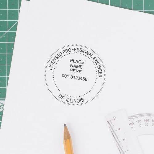 Illinois Engineering Stamp - Professional Engineer Stamp Illinois, 1-5/8 Slim PE Wet Seal for Illinois Professional Engineers - Precise -Illinois Professional Seal - Illinois IL PE Stamp - Image 7