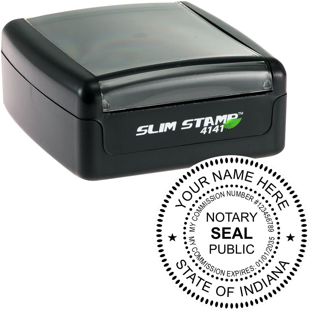 Indiana Notary Public Supplies Package Kit Includes: Notary Acknowledgement Stamp, Notary Public Log and a Round Notary Stamp - Compact and Portable Stamps, 5 Ink Colors - Image 3