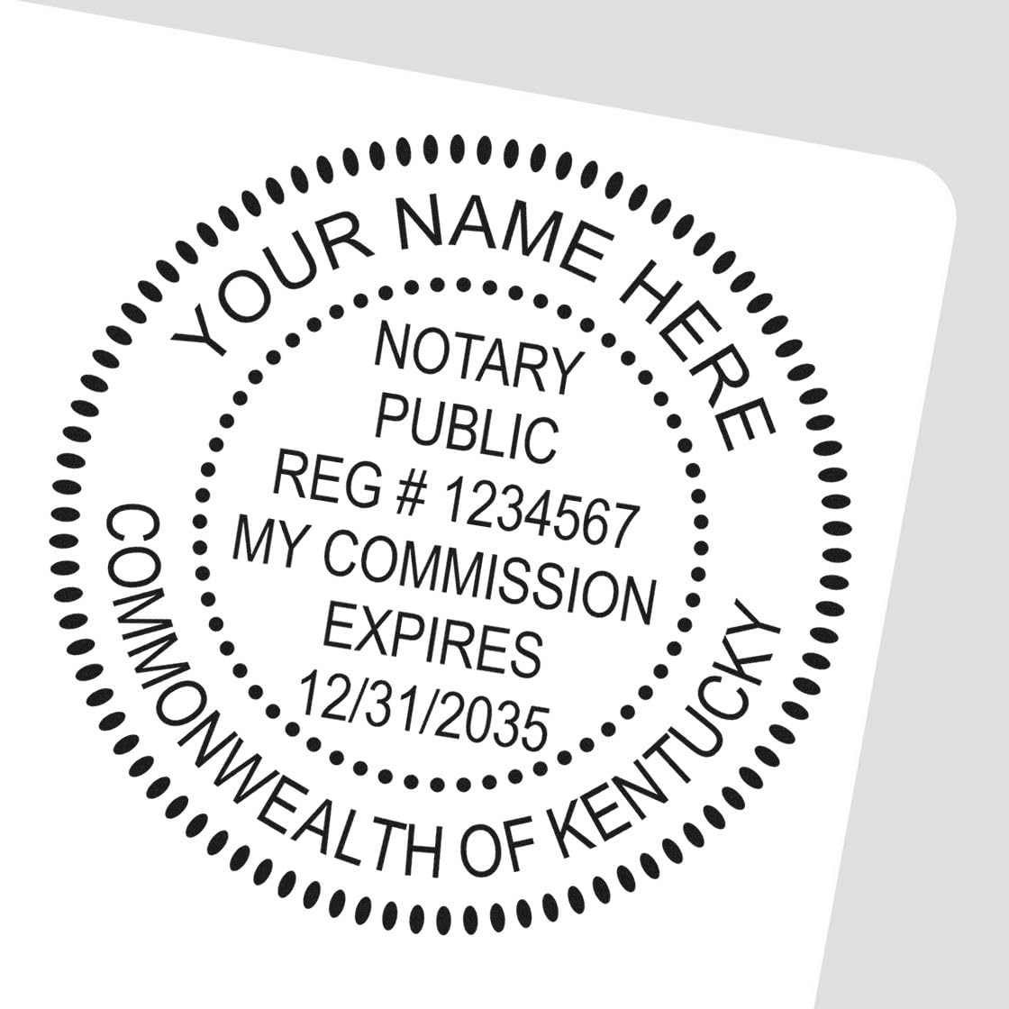 Kentucky Notary Stamp Self-Inking - Round, 1-5/8 Size, State Board Compliant, Ideal for Notary Public in KY - Easy-to-Use Notarial Seal - Image 3