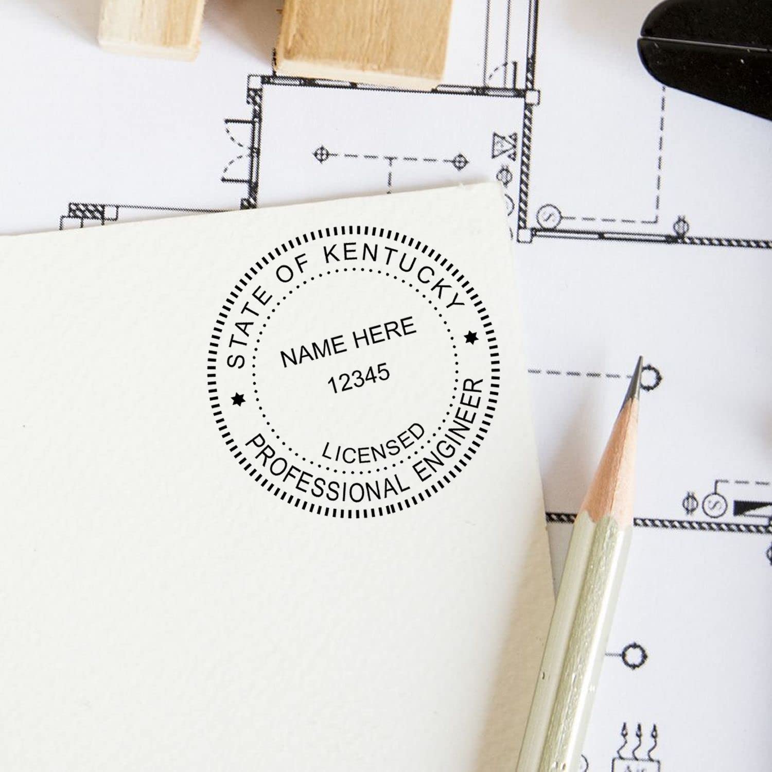 Kentucky Professional Engineer Wet Seal Stamp, 1-5/8, Kentucky Engineering Stamp, Ideal for Professional Engineer Stamp Kentucky Requirements - Kentucky Engineer Seal, KY PE Seal Stamp - Image 7