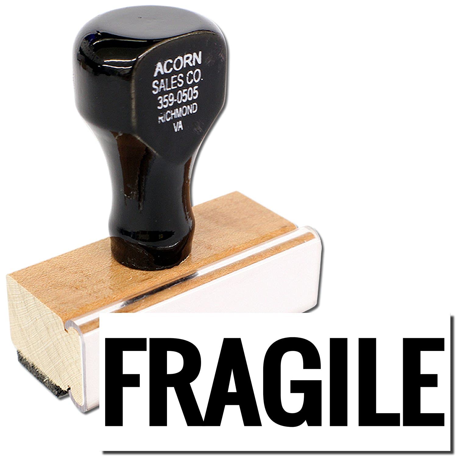 Large Bold Fragile Rubber Stamp, Small Business Supplies, Wood Handle Rubber Stamp, Uses Inking Pad, Larger Size Approx 3/4" x 2-1/4", Made in USA - Image 2