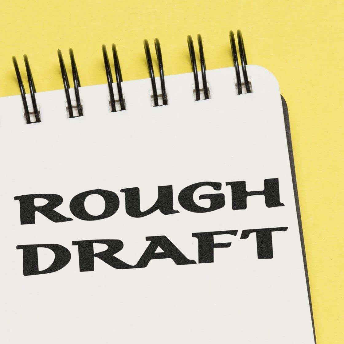 Large Bold Rough Draft Rubber Stamp, Perfect for Small Home Business, Wood Handle Rubber Stamp, Uses Inking Pad, Larger Size Approx 3/4" x 2-1/4", Made in USA