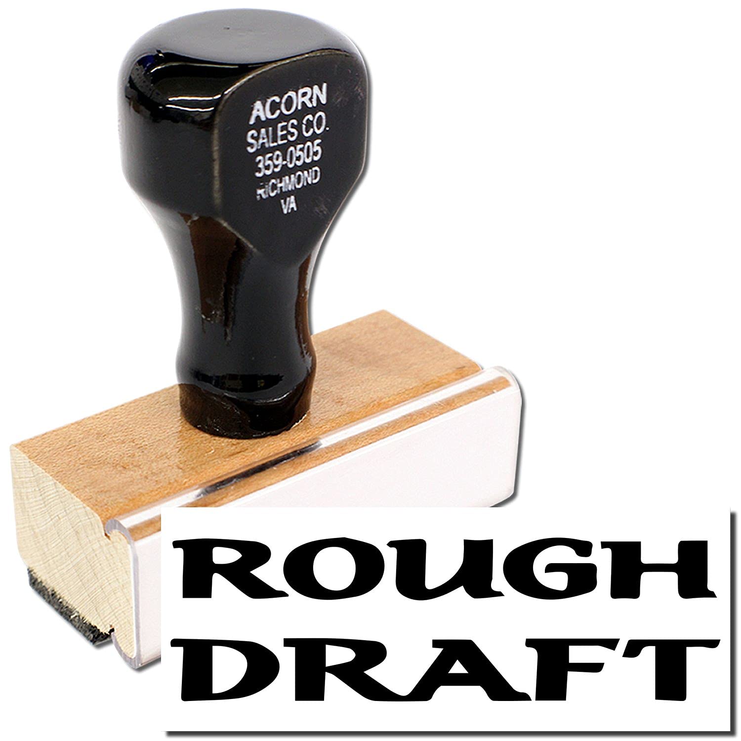 Large Bold Rough Draft Rubber Stamp, Perfect for Small Home Business, Wood Handle Rubber Stamp, Uses Inking Pad, Larger Size Approx 3/4" x 2-1/4", Made in USA - Image 2