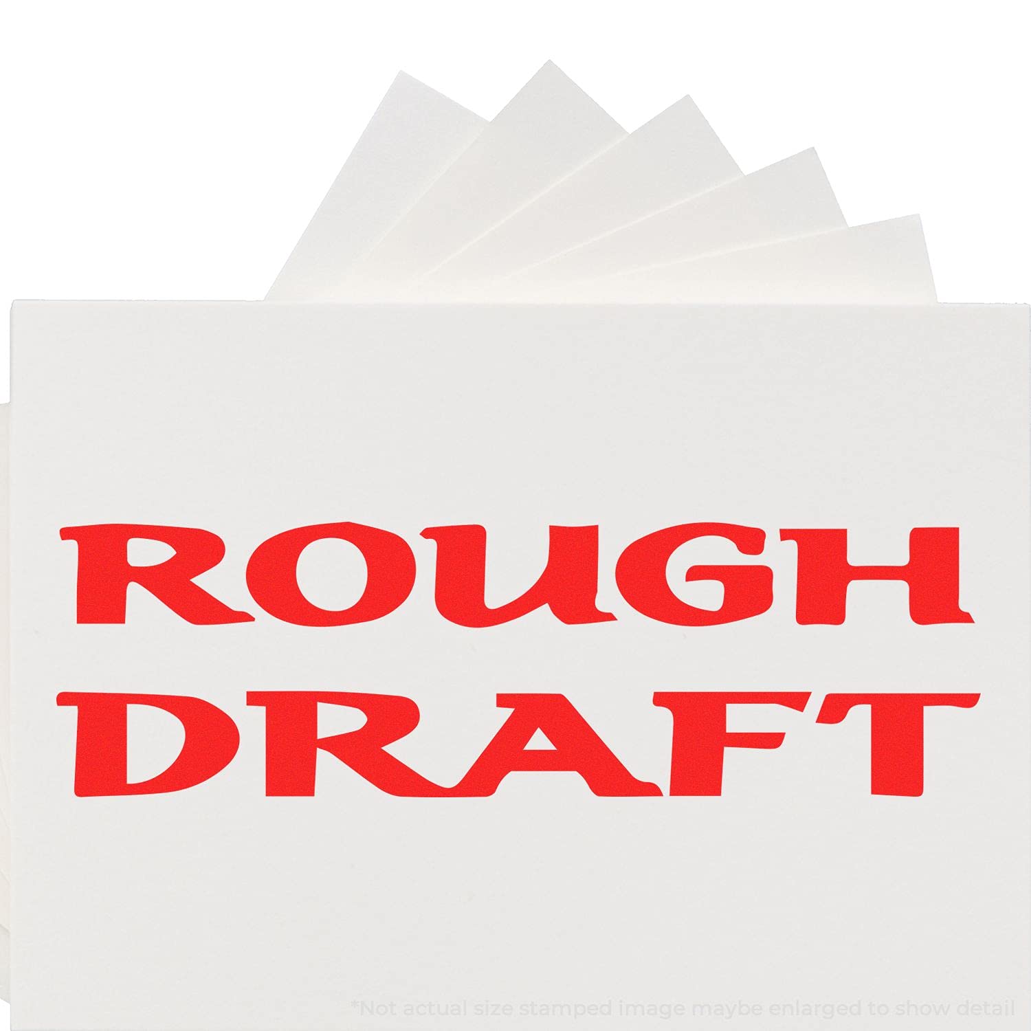 Large Bold Rough Draft Rubber Stamp, Perfect for Small Home Business, Wood Handle Rubber Stamp, Uses Inking Pad, Larger Size Approx 3/4" x 2-1/4", Made in USA - Image 4