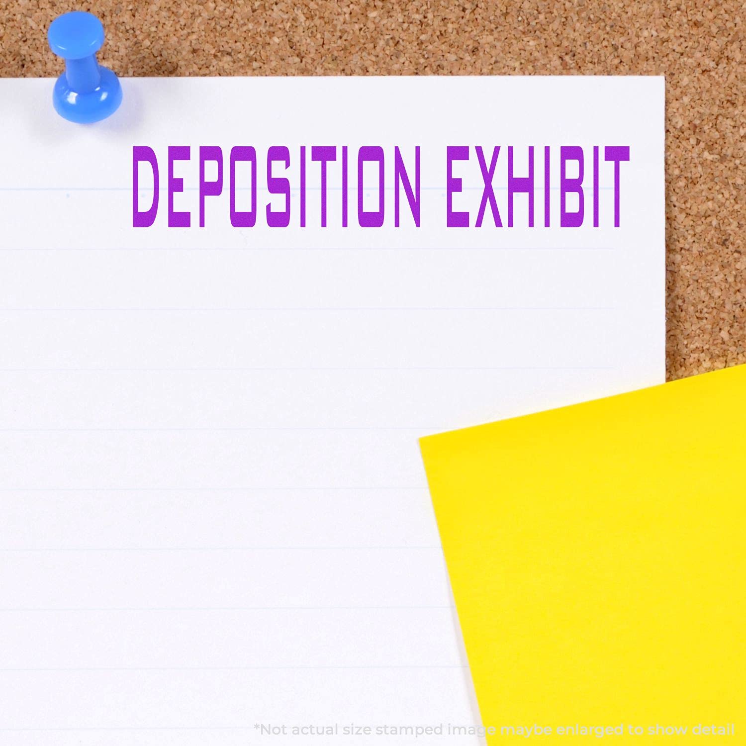 Large Deposition Exhibit Rubber Stamp, Perfect for Bank Tellers, Wood Handle Rubber Stamp, Uses Inking Pad, Larger Size Approx 3/4" x 2-1/4", Made in USA - Image 6