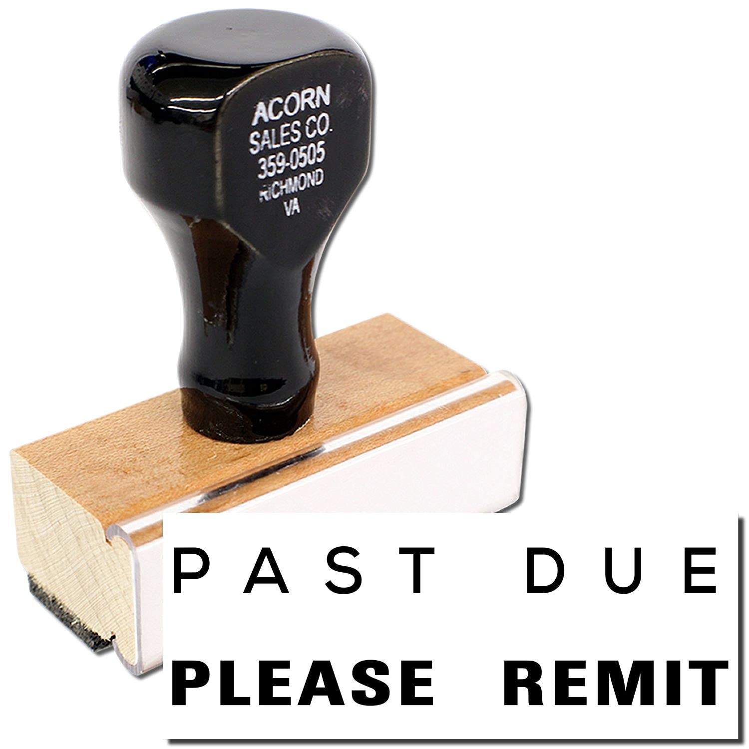 Large Past Due Please Remit Rubber Stamp, Perfect for Small Business, Wood Handle Rubber Stamp, Uses Inking Pad, Larger Size Approx 3/4" x 2-1/4", Made in USA - Image 2