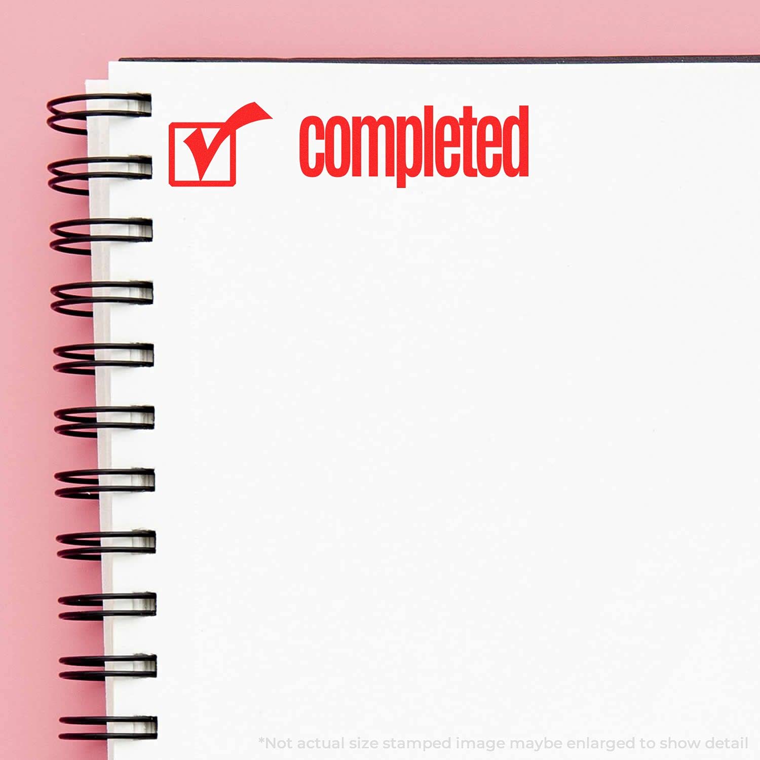 Large Pre-Inked Completed with Checkbox Stamp, Business Stamps, Slim Design, Portable, Easy to Carry, Size Approx 3/4" x 2-1/4", Avail in Choice of 5 Ink Colors, Reinkable - Image 3