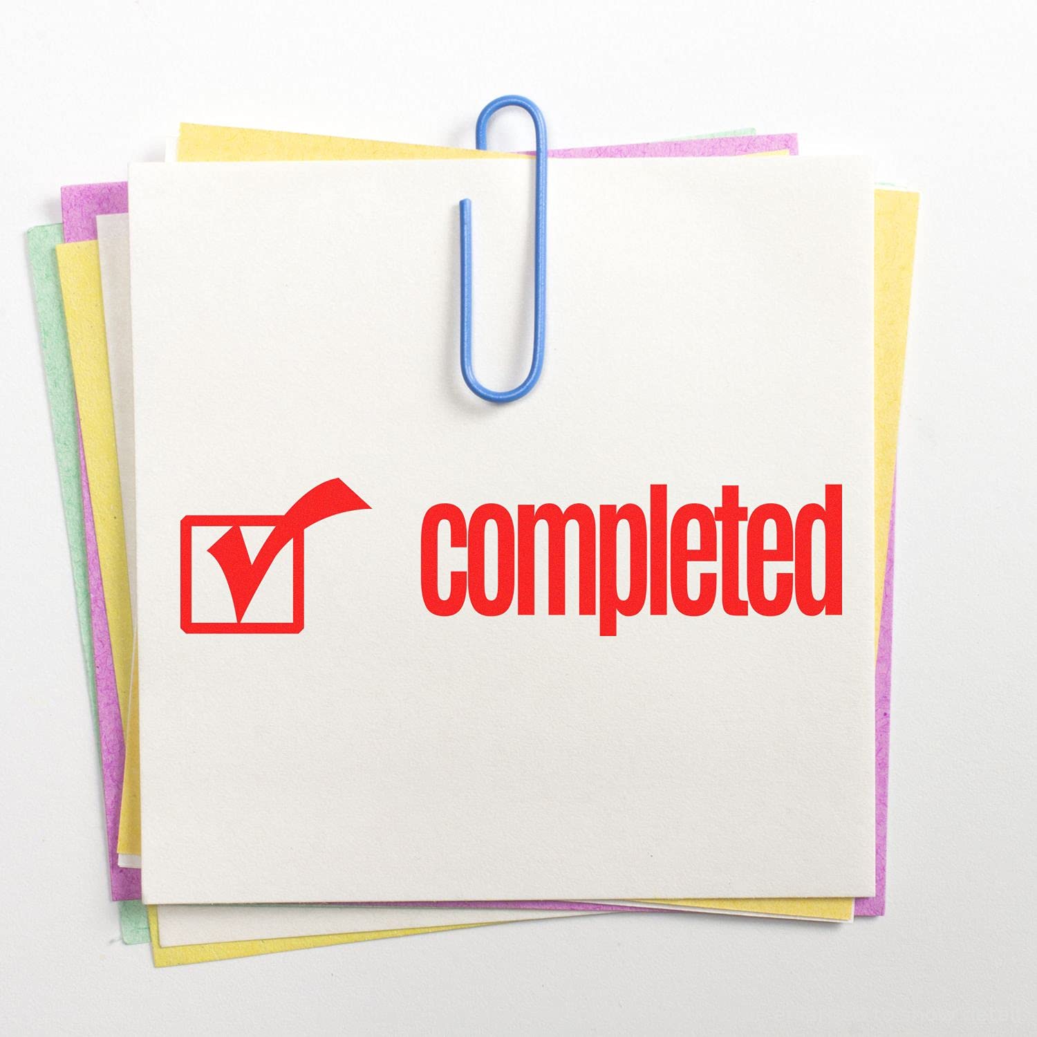 Large Pre-Inked Completed with Checkbox Stamp, Business Stamps, Slim Design, Portable, Easy to Carry, Size Approx 3/4" x 2-1/4", Avail in Choice of 5 Ink Colors, Reinkable - Image 6