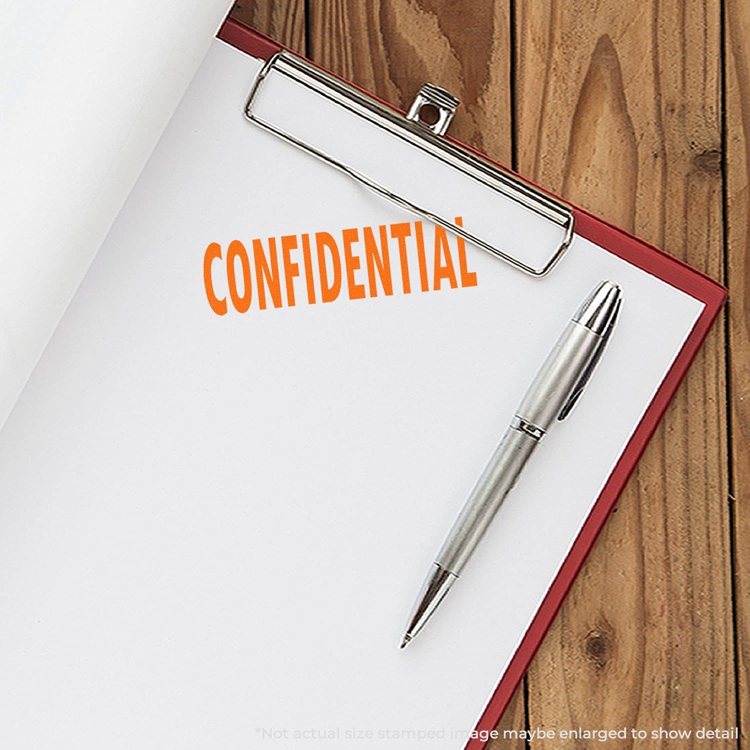 Large Pre-Inked Confidential Stamp - Red Ink - Image 5