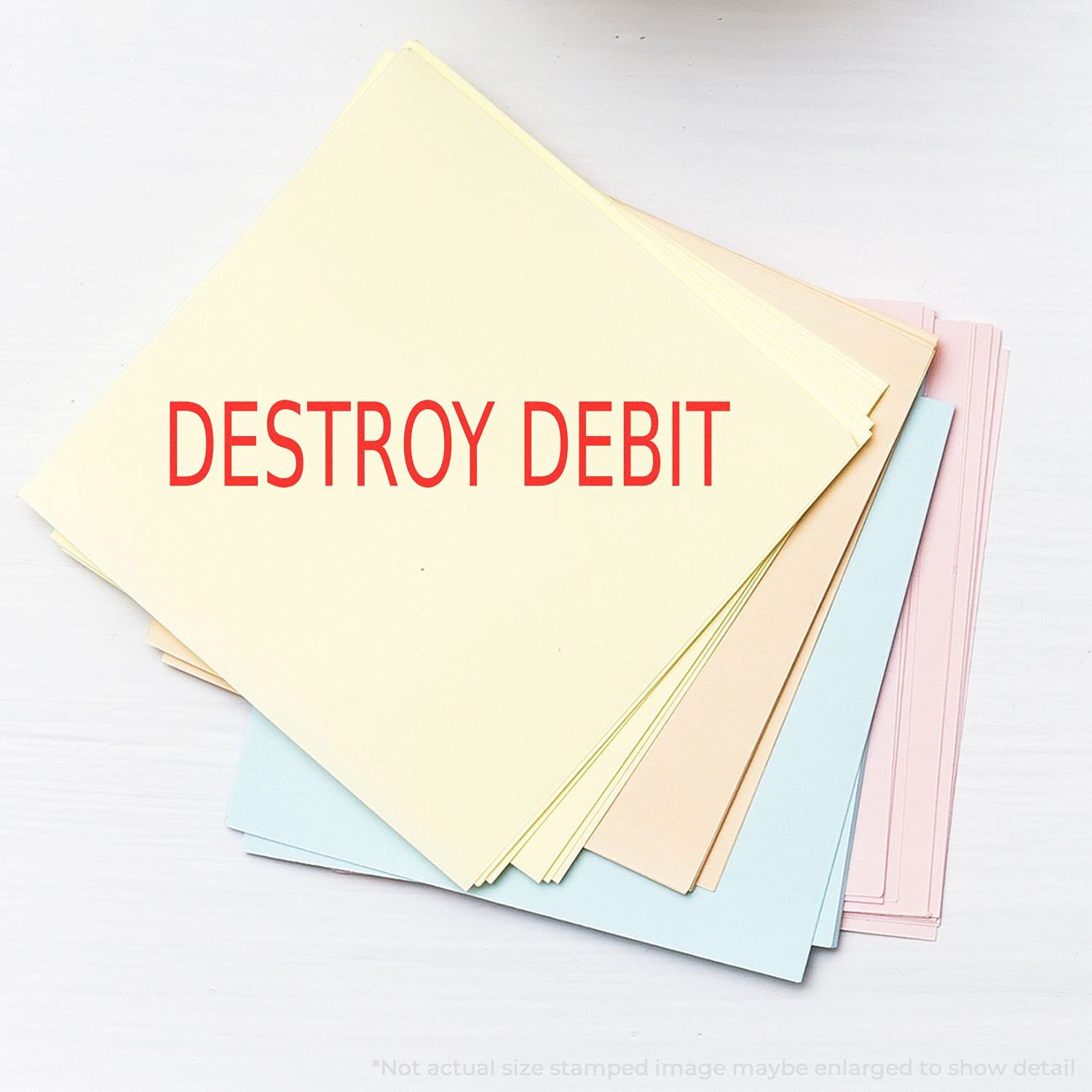 Large Pre Inked Destroy Debit Stamp, Perfect for Banks, Slim Design, Portable, Easy to Carry, Size Approx 3/4" x 2-1/4", Avail in Choice of 5 Ink Colors, Reinkable - Image 3