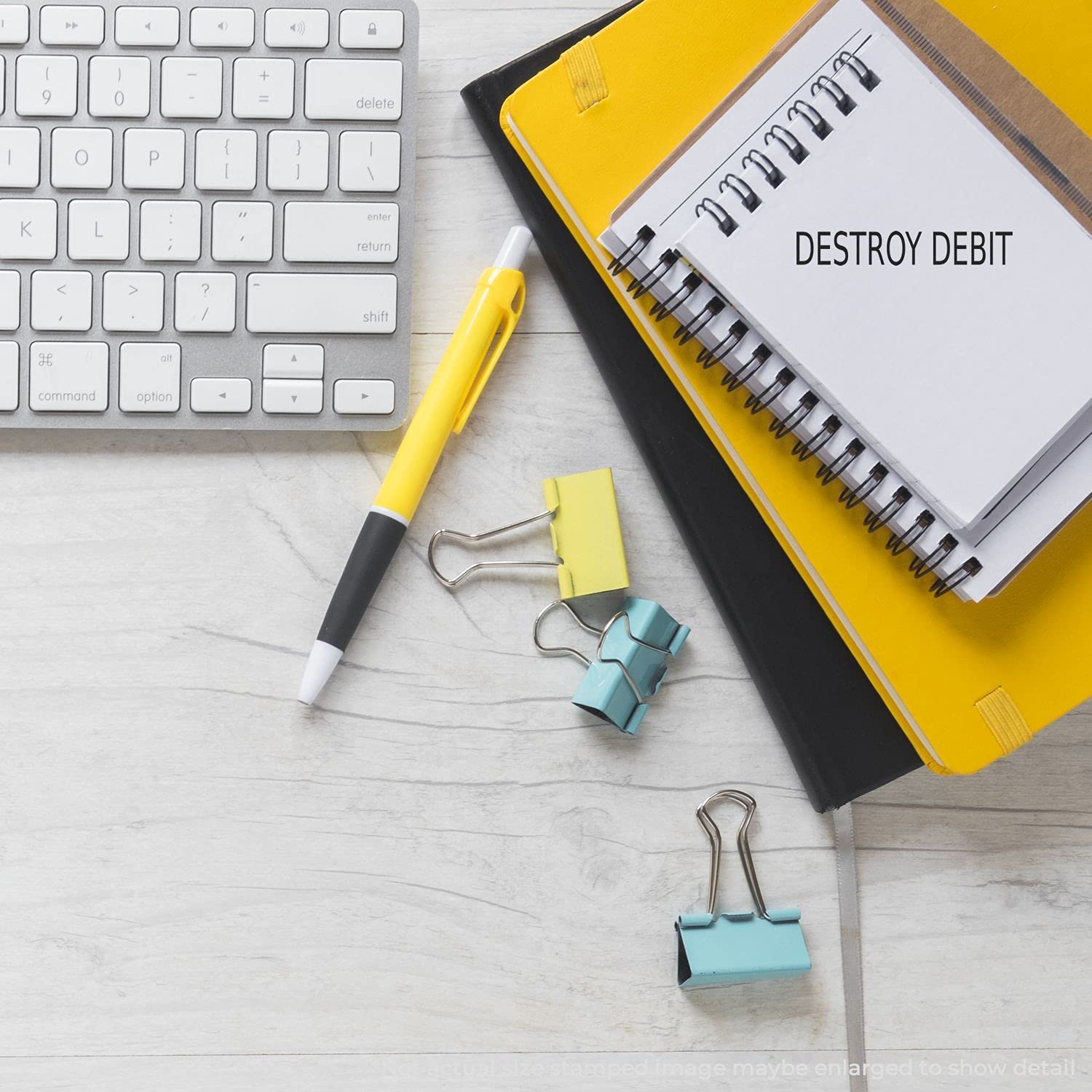 Large Pre Inked Destroy Debit Stamp, Perfect for Banks, Slim Design, Portable, Easy to Carry, Size Approx 3/4" x 2-1/4", Avail in Choice of 5 Ink Colors, Reinkable - Image 4