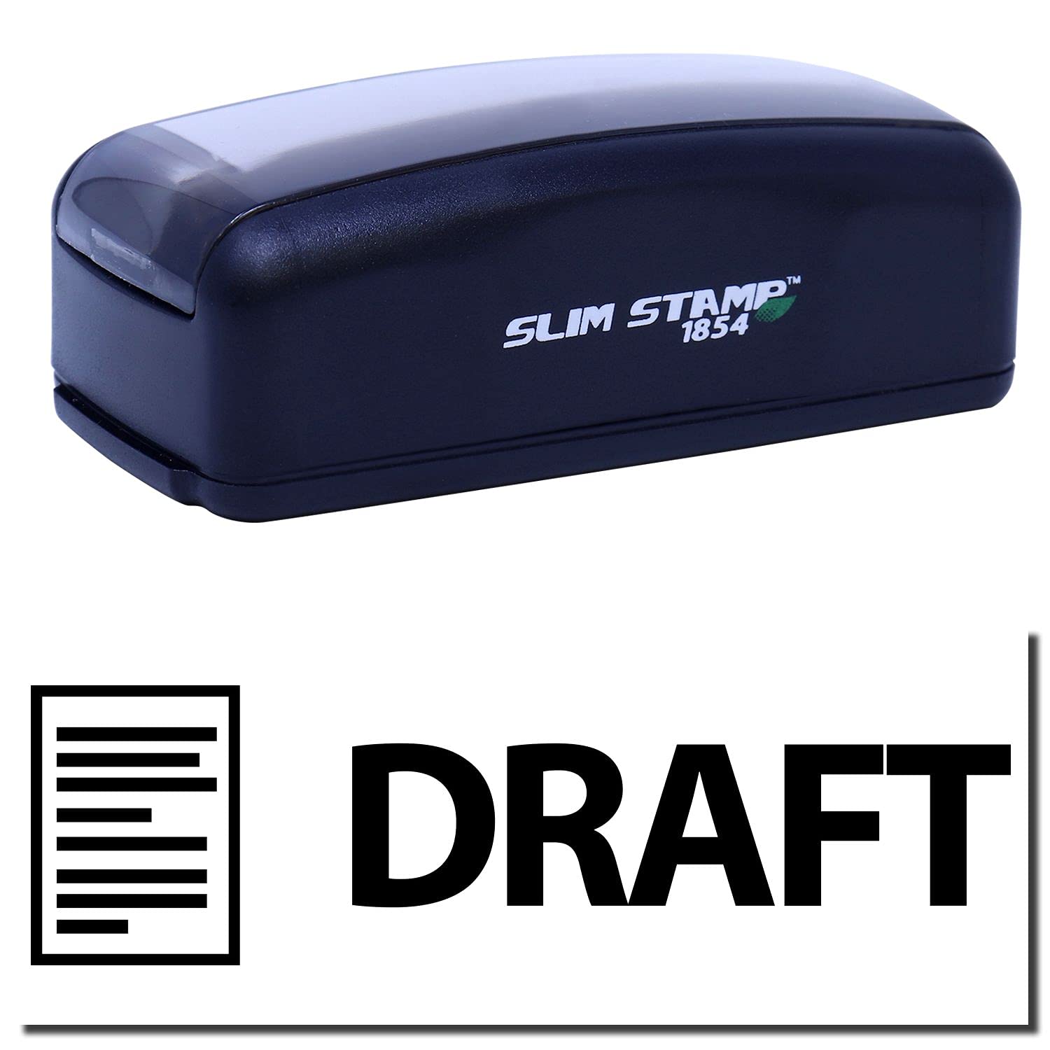 Large Pre-Inked Draft with Letter Stamp, Business Office Supplies, Slim Design, Portable, Easy to Carry, Size Approx 3/4" x 2-1/4", Avail in Choice of 5 Ink Colors, Reinkable - Image 2