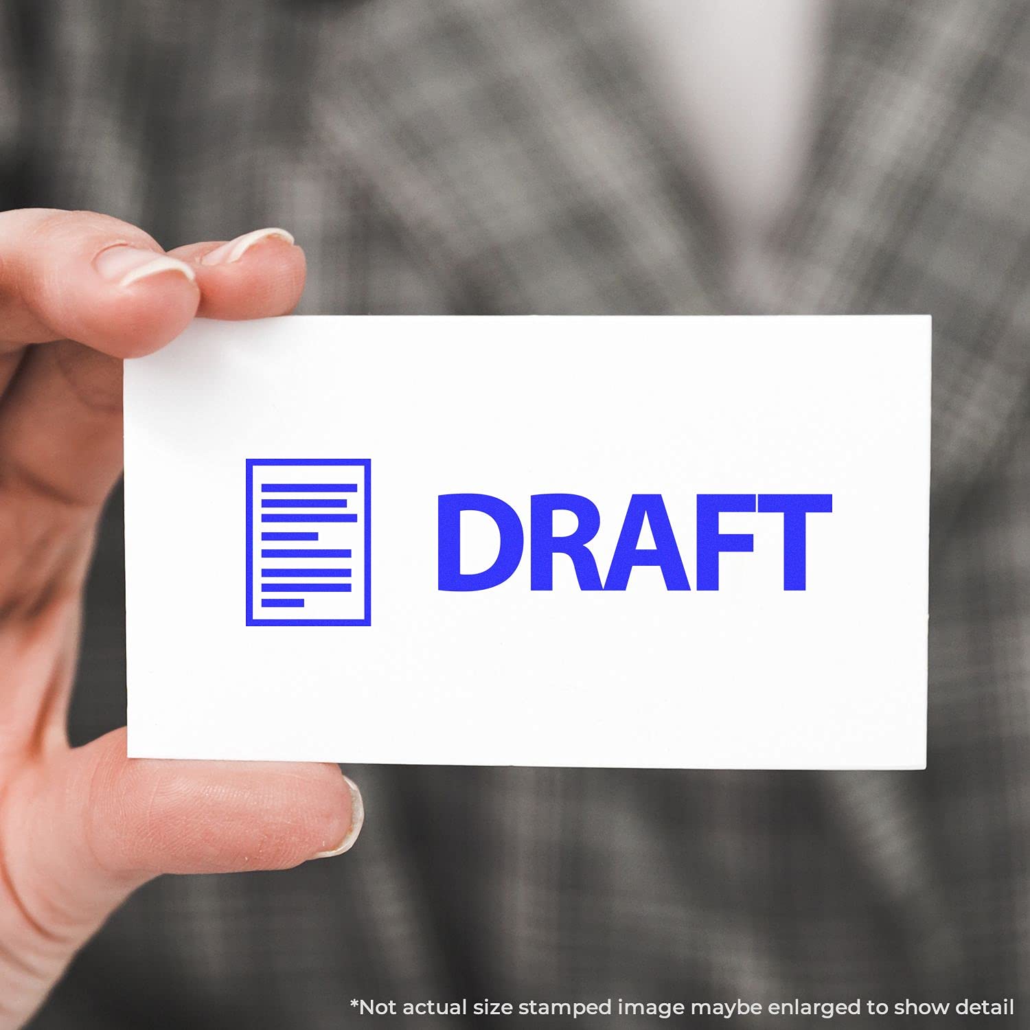 Large Pre-Inked Draft with Letter Stamp, Business Office Supplies, Slim Design, Portable, Easy to Carry, Size Approx 3/4" x 2-1/4", Avail in Choice of 5 Ink Colors, Reinkable - Image 3