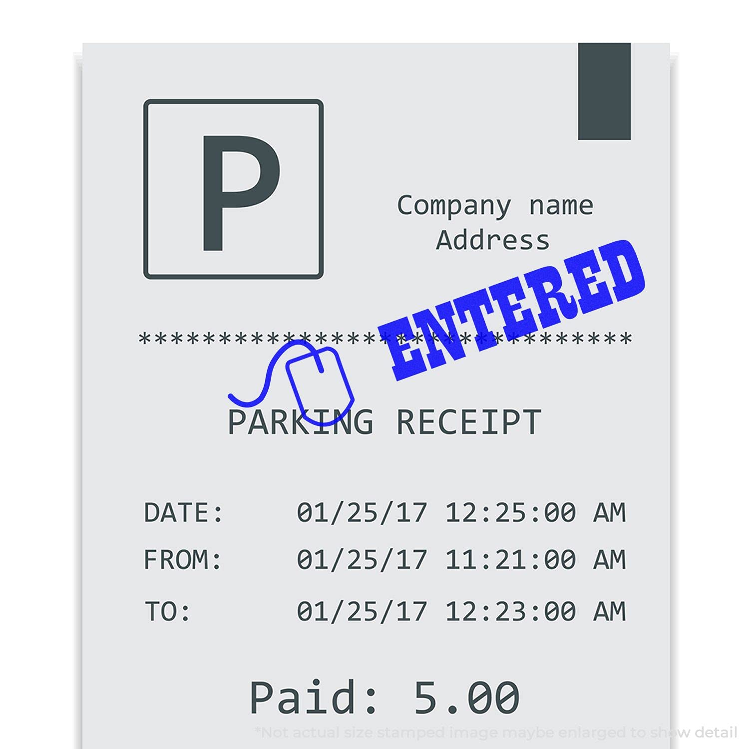 Large Pre-Inked Entered with Mouse Stamp, Business Supplies, Slim Design, Portable, Easy to Carry, Size Approx 3/4" x 2-1/4", Avail in Choice of 5 Ink Colors, Reinkable - Image 6