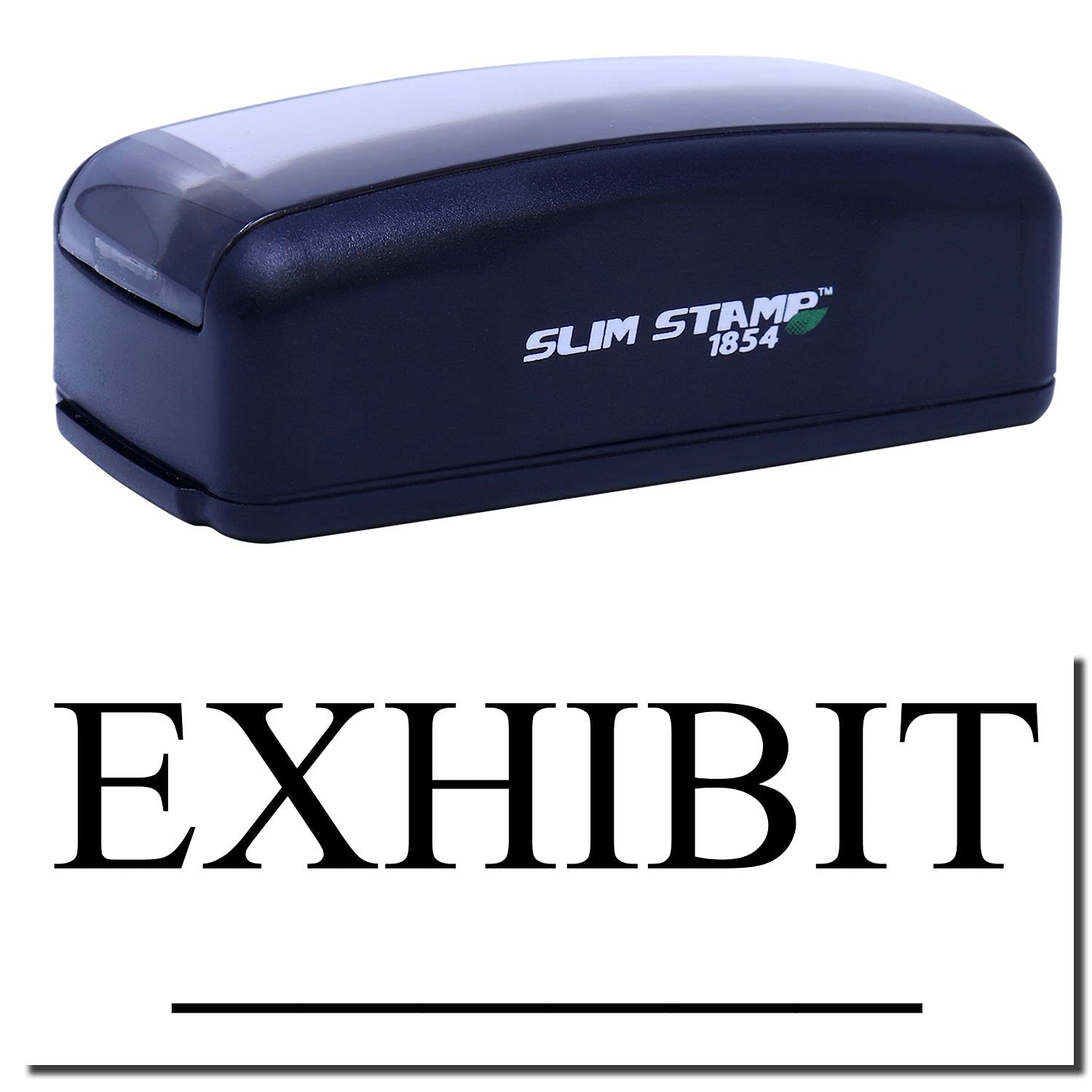 Large Pre Inked Exhibit Stamp, Legal Secretary Supplies, Slim Design, Portable, Easy to Carry, Size Approx 3/4" x 2-1/4", Avail in Choice of 5 Ink Colors, Reinkable - Image 2