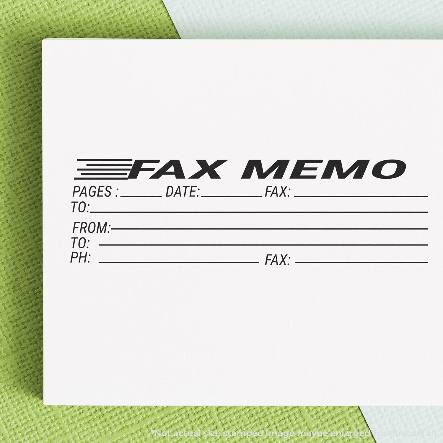 Large Pre-Inked Fax Memo Stamp, New Business Supplies, Slim Design, Portable, Easy to Carry, Size Approx 3/4" x 2-1/4", Avail in Choice of 5 Ink Colors, Reinkable - Image 3
