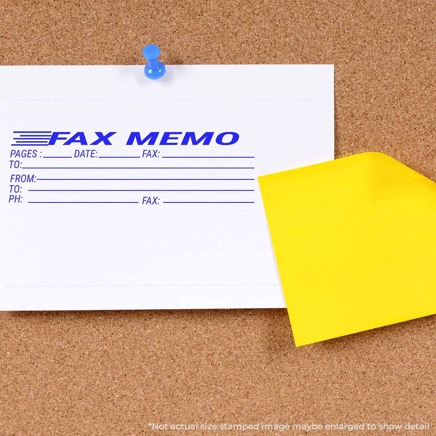 Large Pre-Inked Fax Memo Stamp, New Business Supplies, Slim Design, Portable, Easy to Carry, Size Approx 3/4" x 2-1/4", Avail in Choice of 5 Ink Colors, Reinkable - Image 4