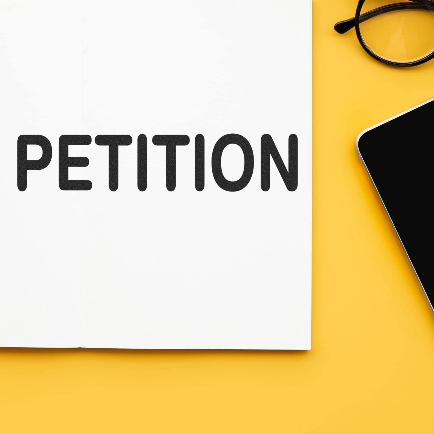 Large Pre Inked Petition Stamp, Perfect for Legal Secretary, Slim Design, Portable, Easy to Carry, Size Approx 3/4" x 2-1/4", Avail in Choice of 5 Ink Colors, Reinkable