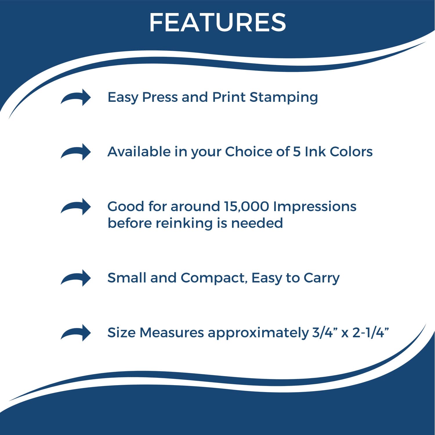 Large Pre Inked Validated Stamp, Bank Teller Supplies, Slim Design, Portable, Easy to Carry, Size Approx 3/4" x 2-1/4", Avail in Choice of 5 Ink Colors, Reinkable - Image 5