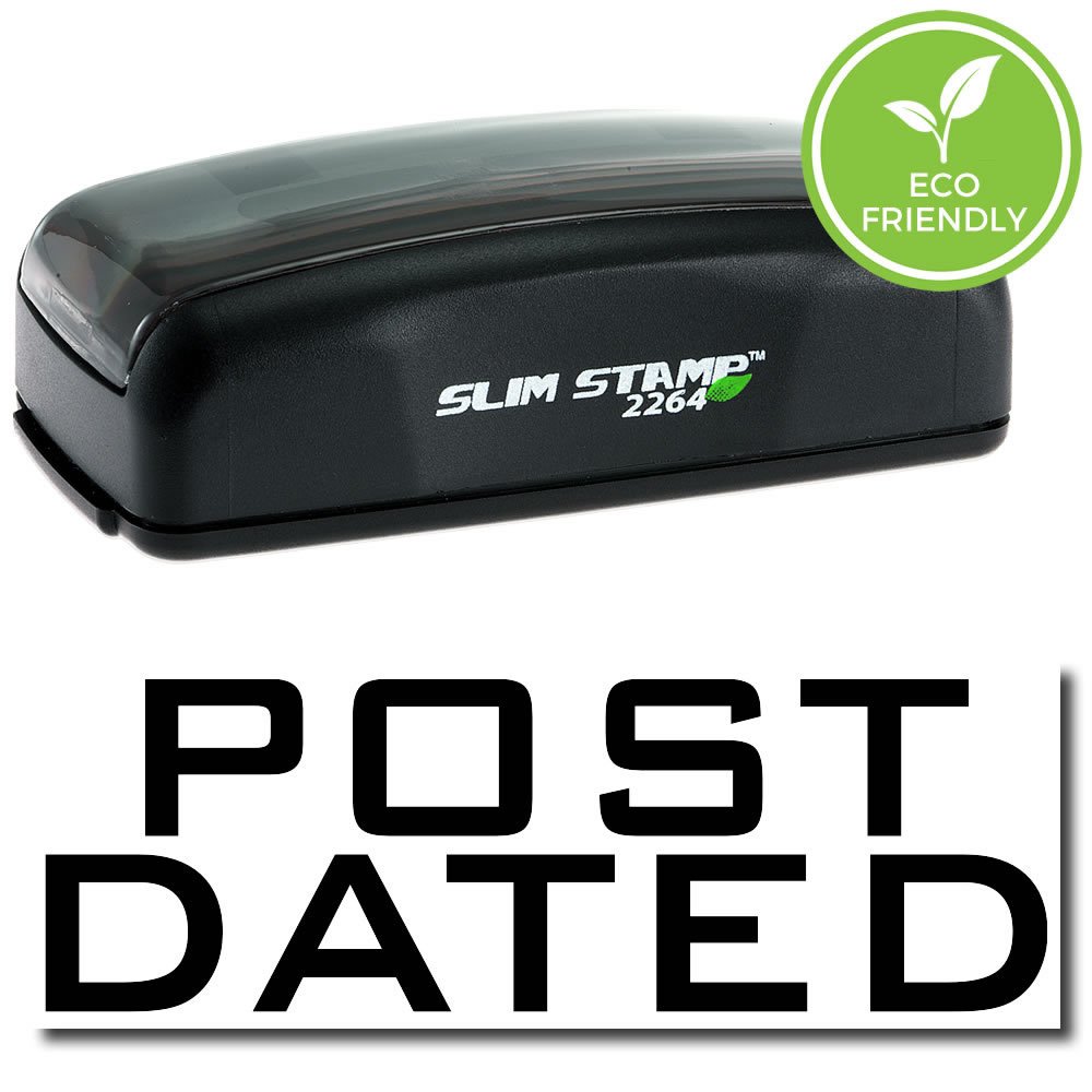Large Pre-Inked Post Dated Accounting Stamp in Red Ink, 7/8 x 2-1/4 Size - Ideal for Portfolio Managers, Durable, and Easy-to-Use Red Ink Stamp for Efficient Date Marking and Record Keeping