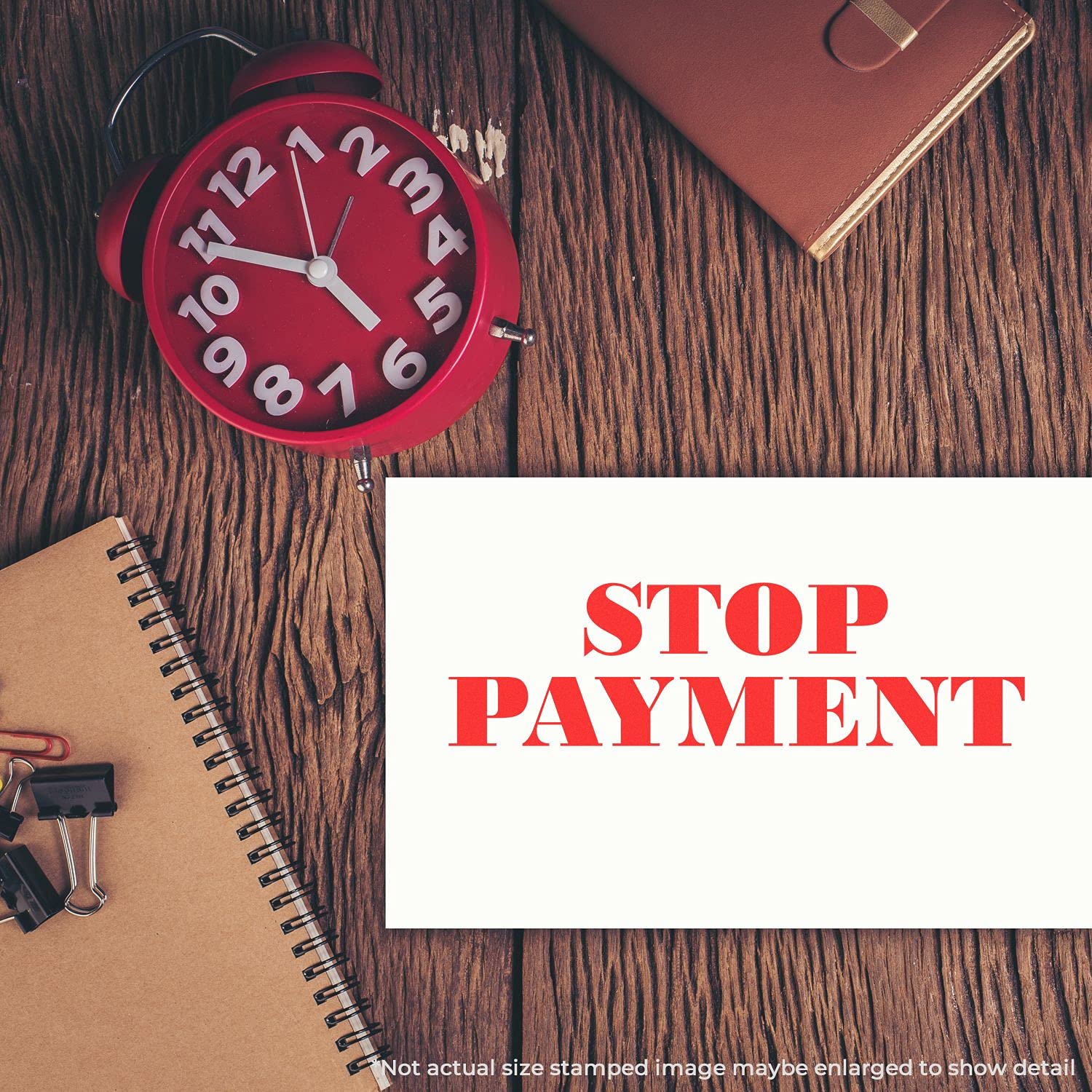 Large Pre Inked Stop Payment Stamp, Bank Office Supplies, Slim Design, Portable, Easy to Carry, Size Approx 3/4" x 2-1/4", Avail in Choice of 5 Ink Colors, Reinkable - Image 4