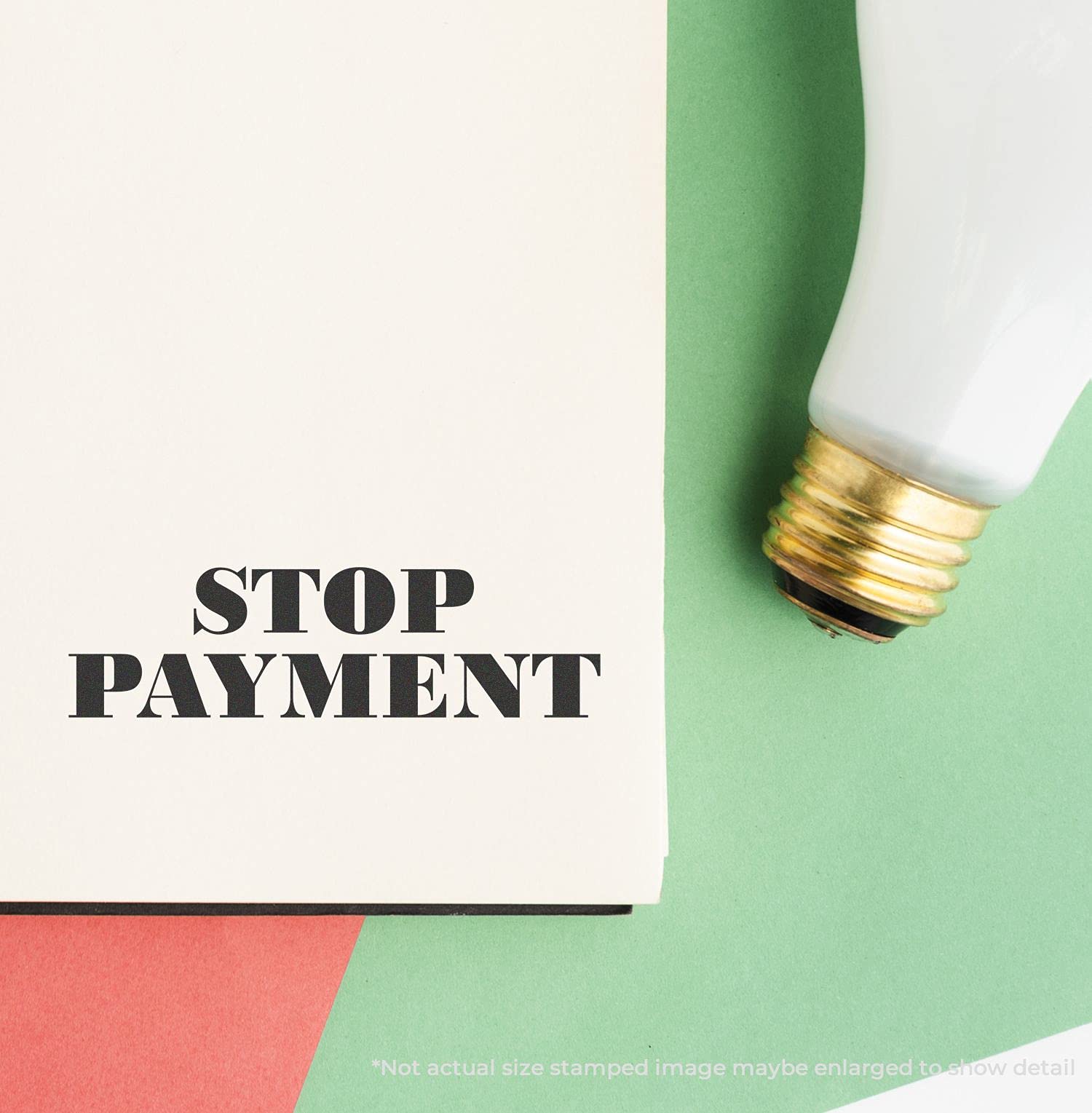 Large Pre Inked Stop Payment Stamp, Bank Office Supplies, Slim Design, Portable, Easy to Carry, Size Approx 3/4" x 2-1/4", Avail in Choice of 5 Ink Colors, Reinkable - Image 6