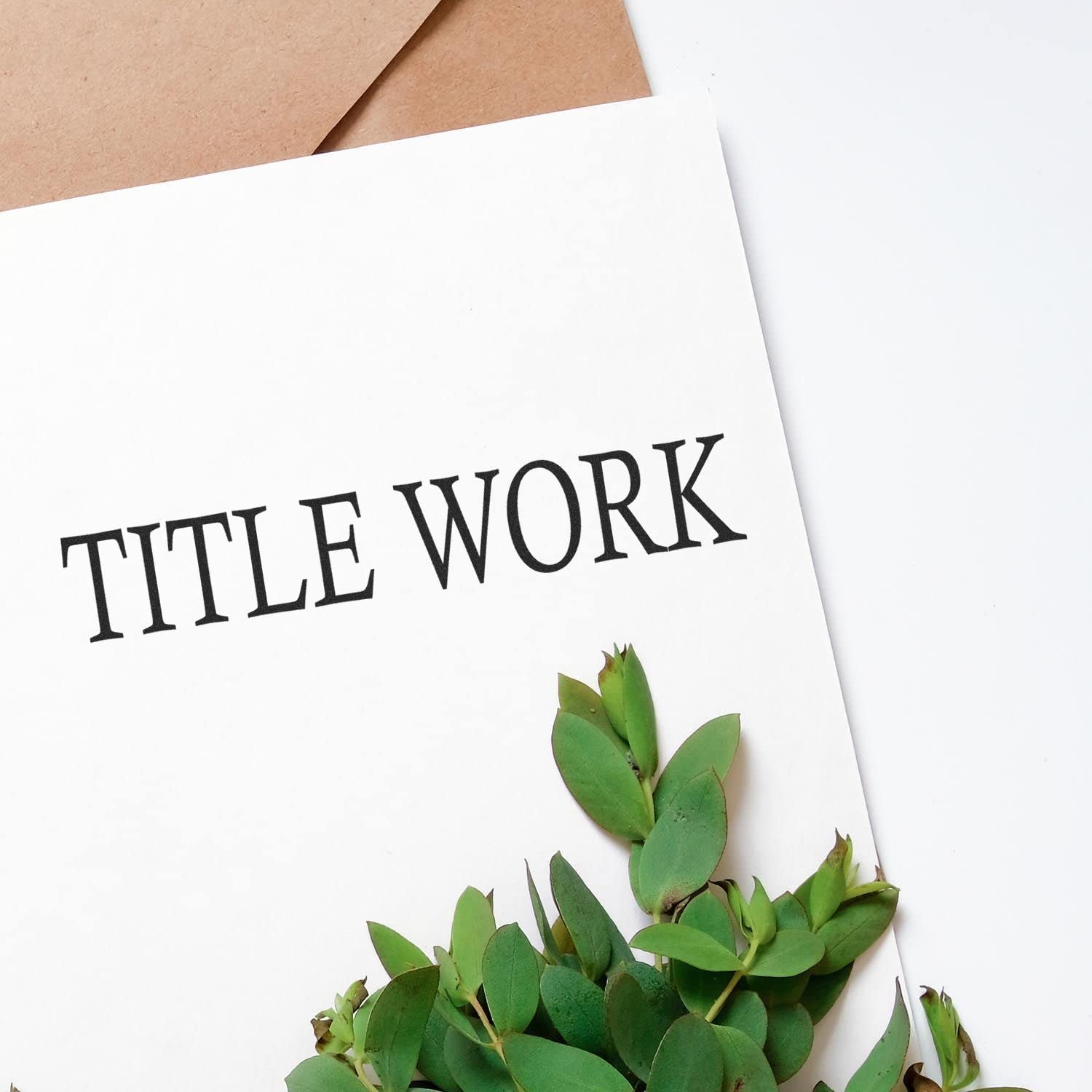 Large Pre Inked Title Work Stamp, Perfect for Banks, Slim Design, Portable, Easy to Carry, Size Approx 3/4" x 2-1/4", Avail in Choice of 5 Ink Colors, Reinkable
