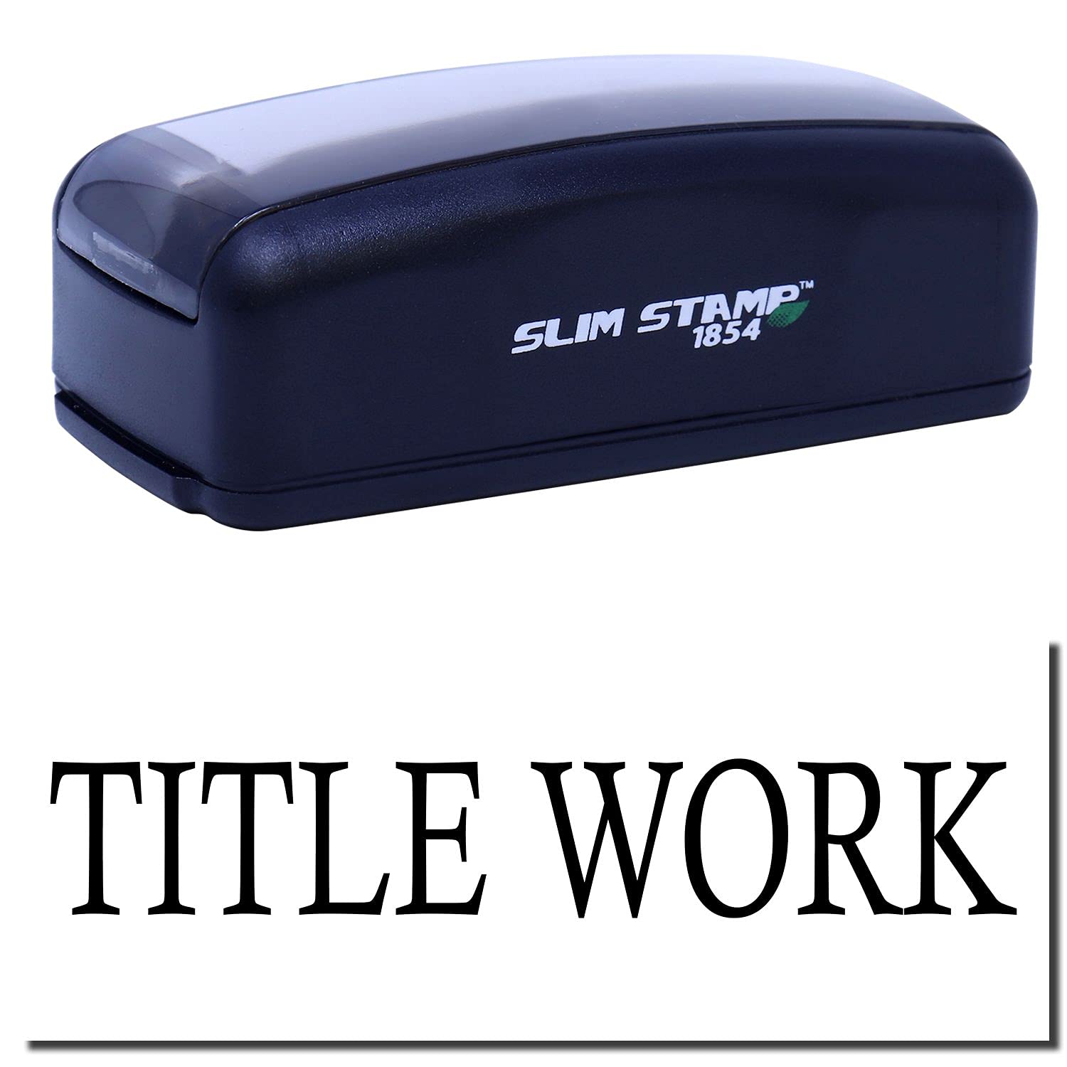 Large Pre Inked Title Work Stamp, Perfect for Banks, Slim Design, Portable, Easy to Carry, Size Approx 3/4" x 2-1/4", Avail in Choice of 5 Ink Colors, Reinkable - Image 2