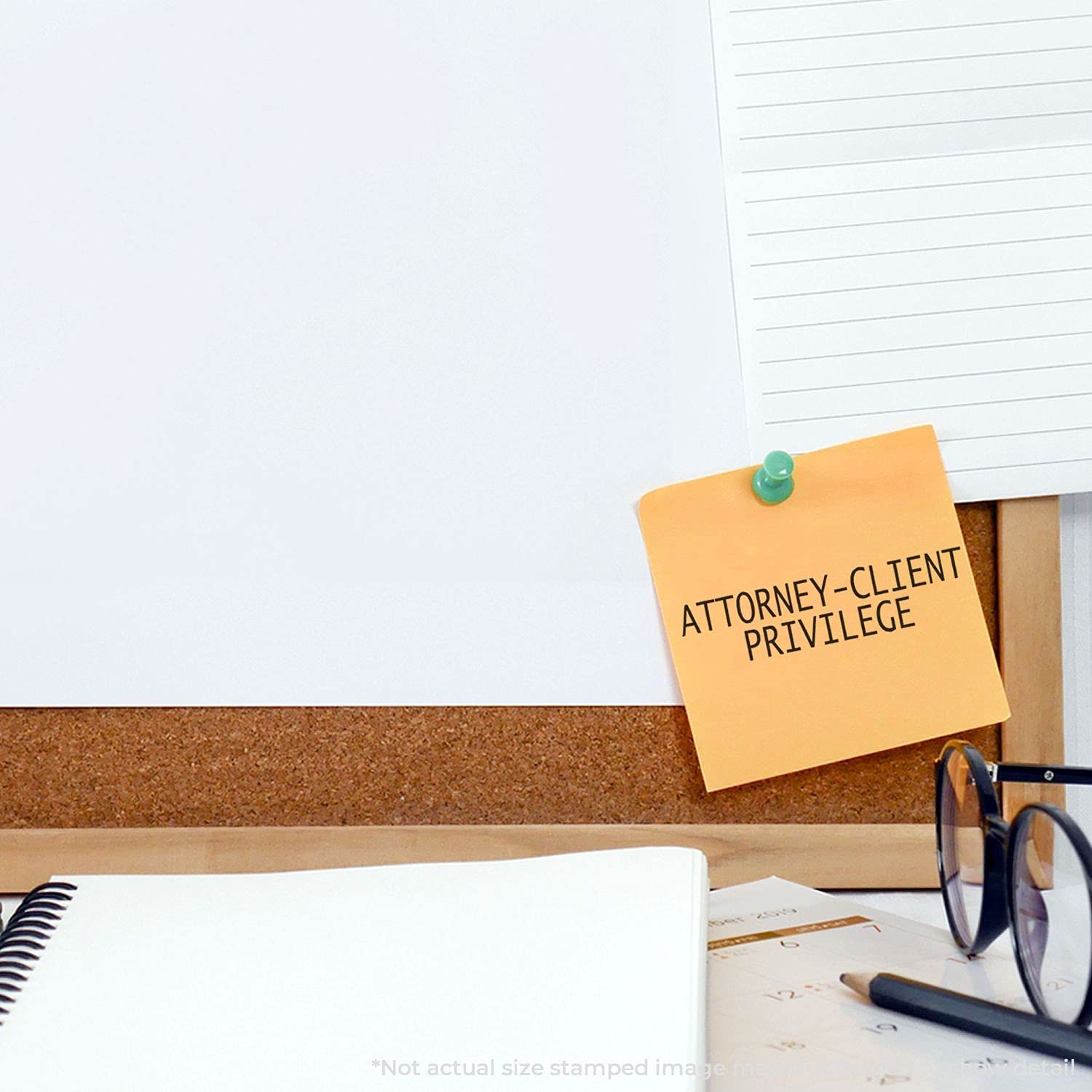 Large Self Inking Attorney Client Privilege Stamp, Legal Stamps for Lawyers, Up to 5K Imprints, Available in 11 Ink Colors, Reinkable, Size Approx 3/4" x 2-1/4", Clear Base - Image 4