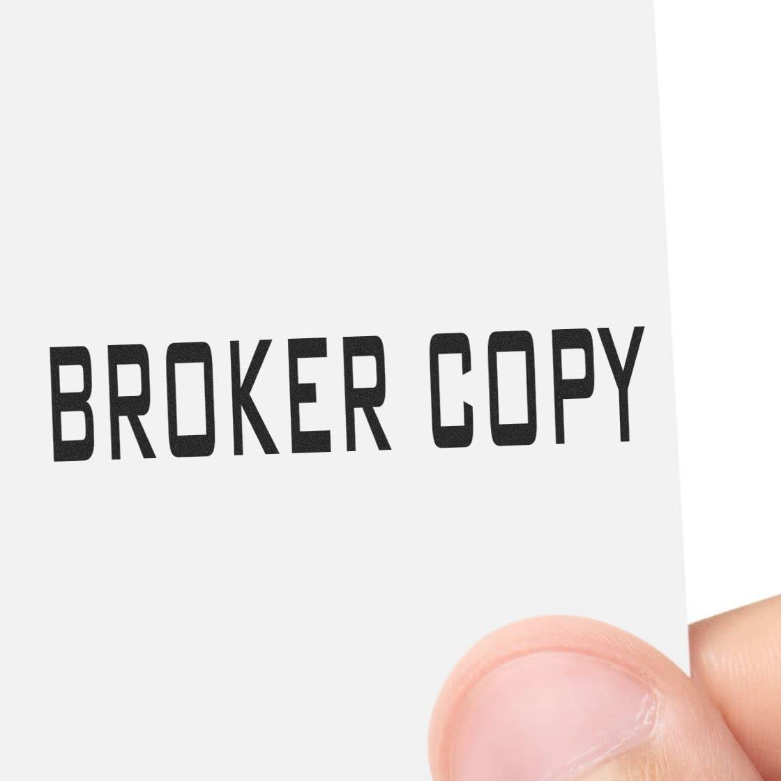 Large Self Inking Broker Copy Stamp, Small Business Accounting Supplies, Available in 11 Ink Colors, Reinkable, Easy Press and Print Stamping, Size Approx 3/4" x 2-1/4", Clear Base