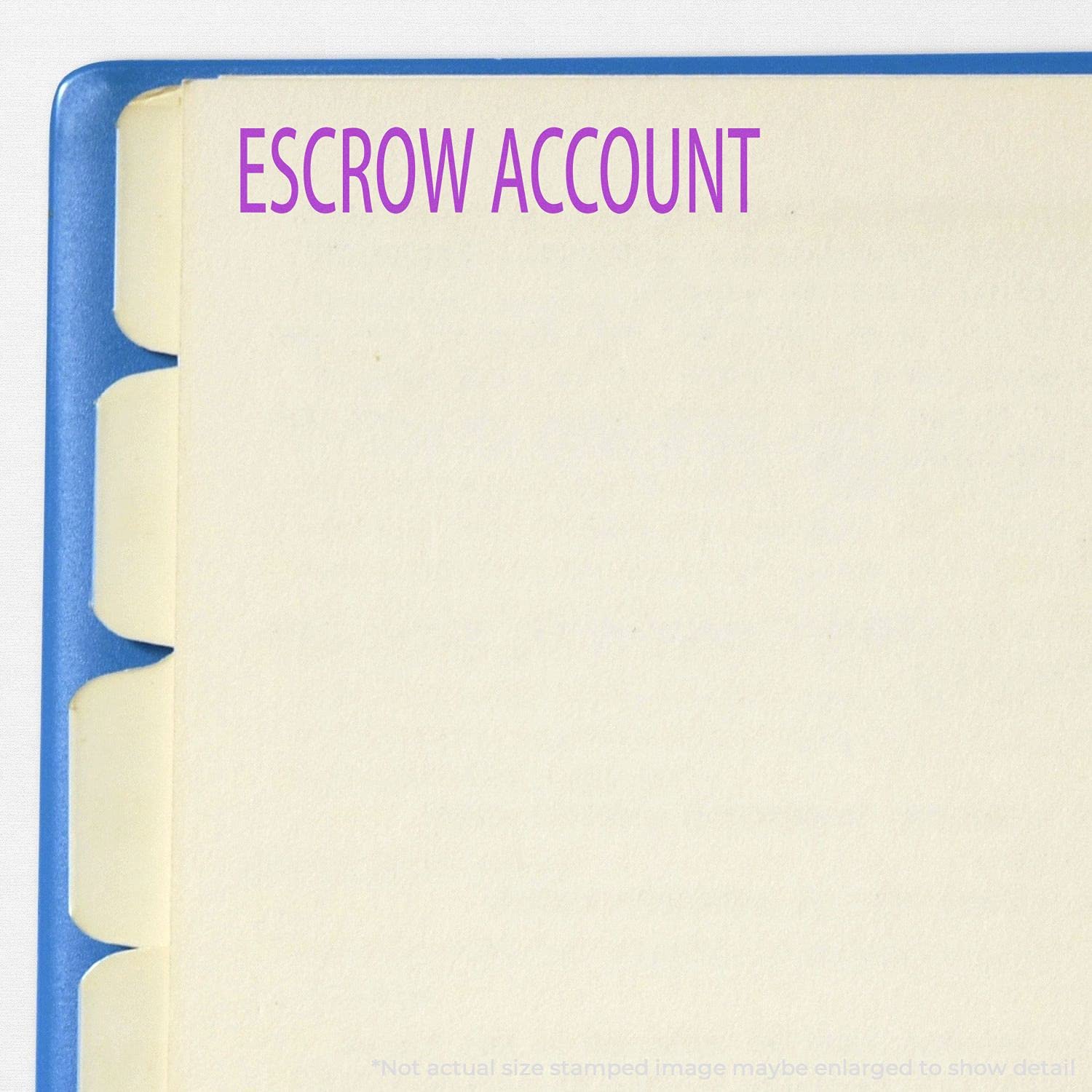 Large Self Inking Escrow Account Stamp, Bank Teller Supplies, Up to 5K Imprints, Available in 11 Ink Colors, Reinkable, Easy Press and Print Stamping, Size Approx 3/4" x 2-1/4", Clear Base - Image 3