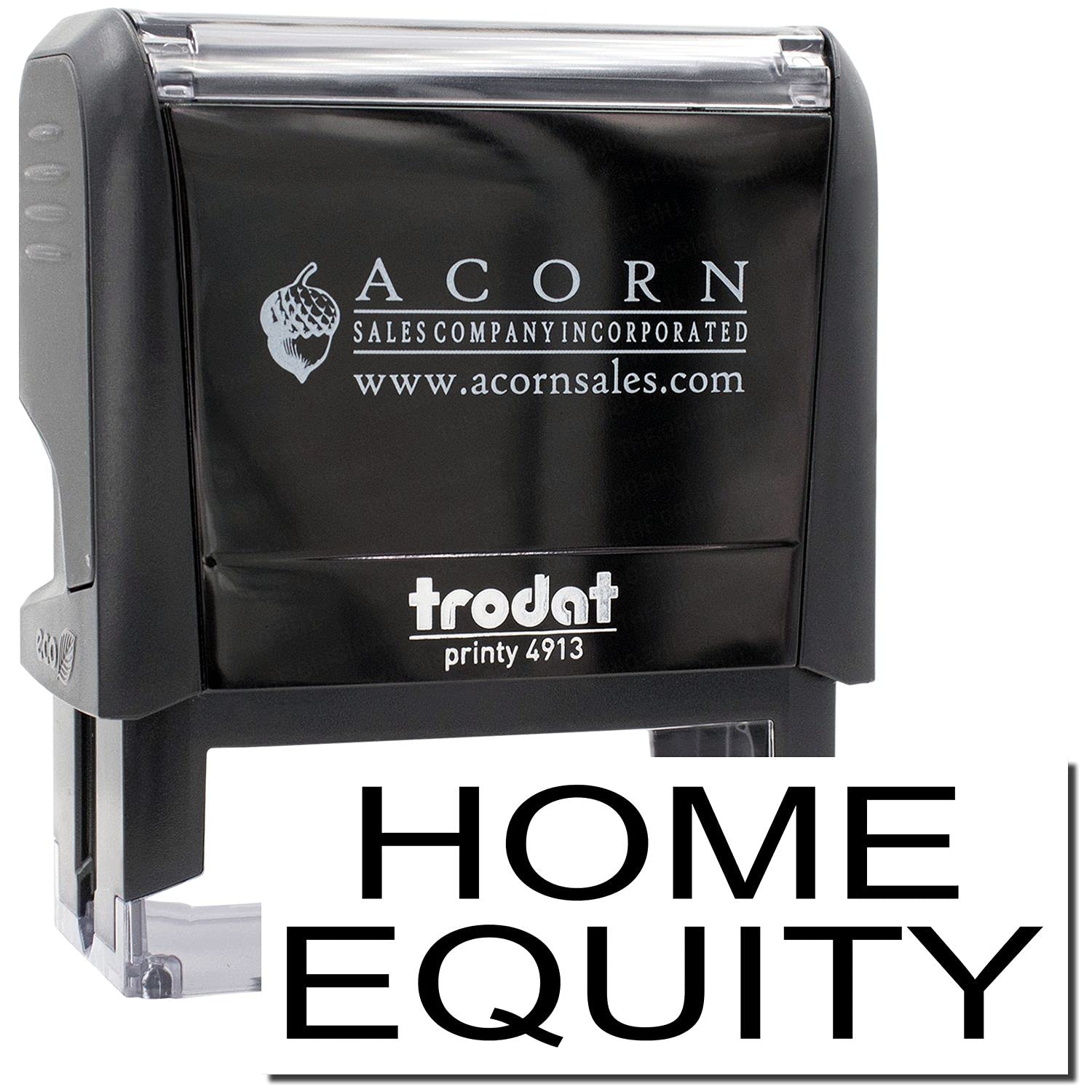 Large Self Inking Home Equity Stamp, Bank Office Supplies, Up to 5K Imprints, Available in 11 Ink Colors, Reinkable, Easy Press and Print Stamping, Size Approx 3/4" x 2-1/4", Clear Base - Image 2