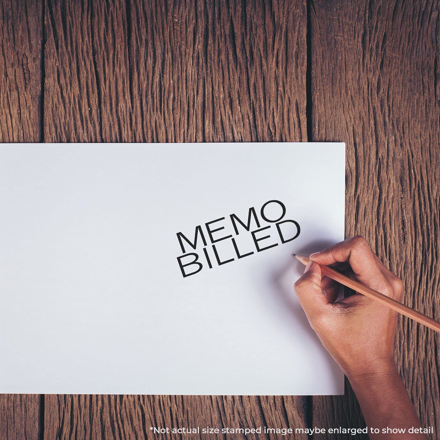 Large Self Inking Memo Billed Stamp, Perfect for Bank Tellers, Up to 5K Imprints, Available in 11 Ink Colors, Reinkable, Easy Press and Print Stamping, Size Approx 3/4" x 2-1/4", Clear Base - Image 6