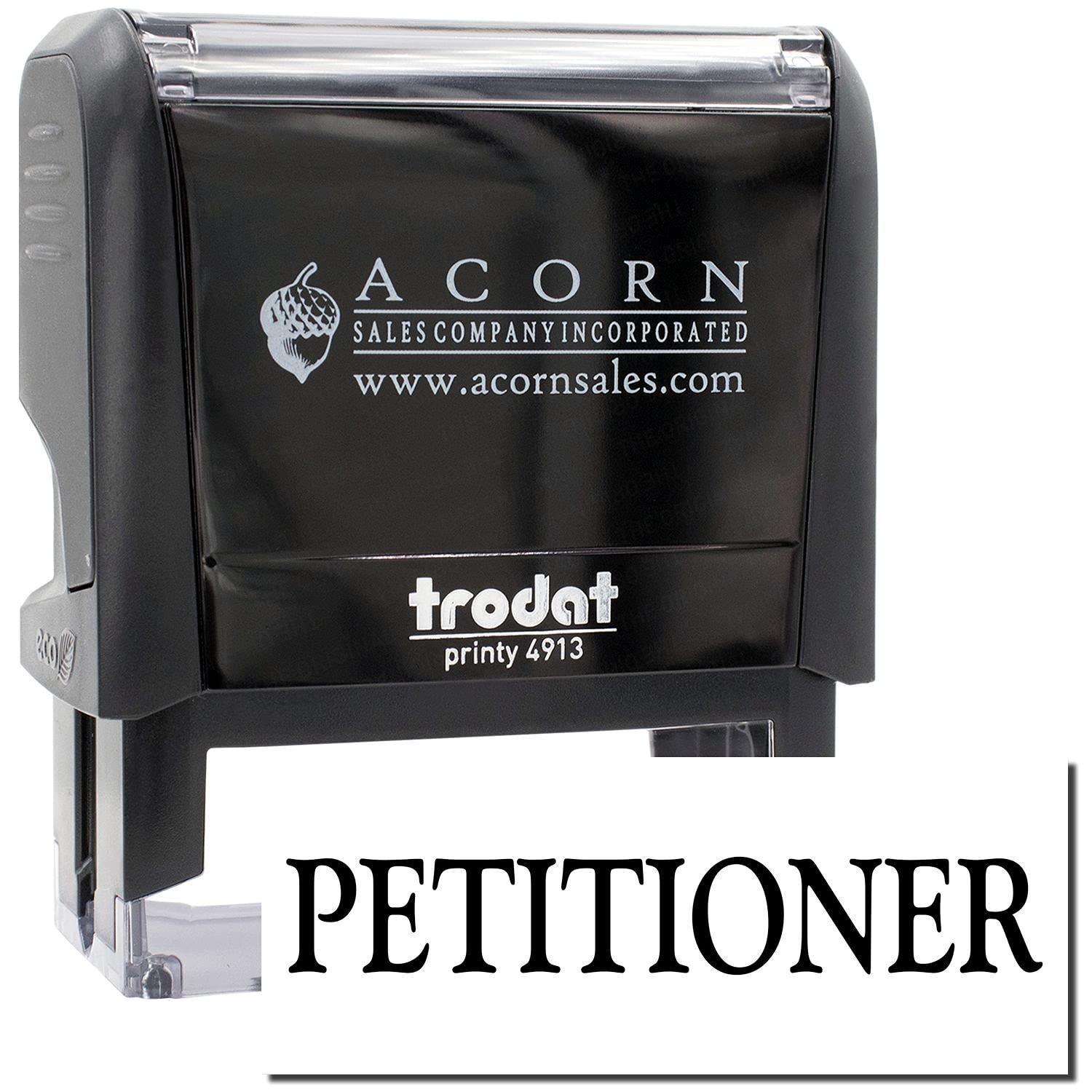 Large Self Inking Petitioner Stamp, Legal Stamps for Lawyers, Up to 5K Imprints, Available in 11 Ink Colors, Reinkable, Easy Press and Print Stamping, Size Approx 3/4" x 2-1/4", Clear Base - Image 2