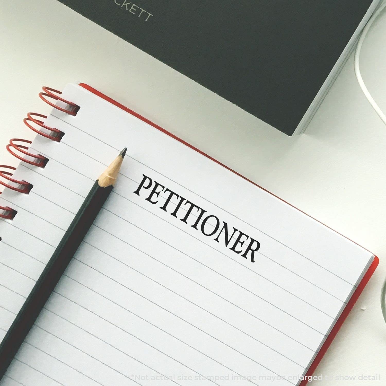 Large Self Inking Petitioner Stamp, Legal Stamps for Lawyers, Up to 5K Imprints, Available in 11 Ink Colors, Reinkable, Easy Press and Print Stamping, Size Approx 3/4" x 2-1/4", Clear Base - Image 4