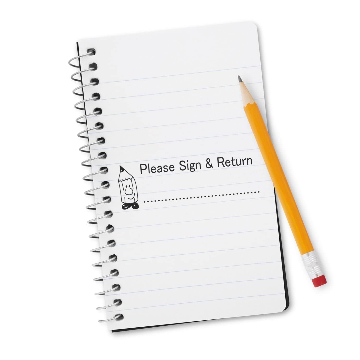 Large Self-Inking Please Sign and Return Stamp, Stamp for Teachers, Up to 5K Imprints, Available in 11 Ink Colors, Reinkable, Easy Press and Print Stamping, Size Approx 3/4" x 2-1/4", Clear Base