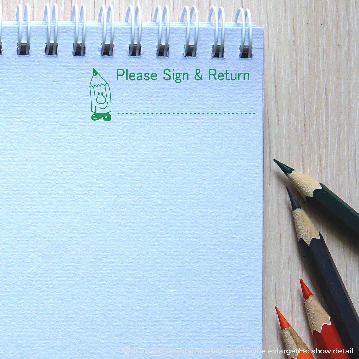 Large Self-Inking Please Sign and Return Stamp, Stamp for Teachers, Up to 5K Imprints, Available in 11 Ink Colors, Reinkable, Easy Press and Print Stamping, Size Approx 3/4" x 2-1/4", Clear Base - Image 3