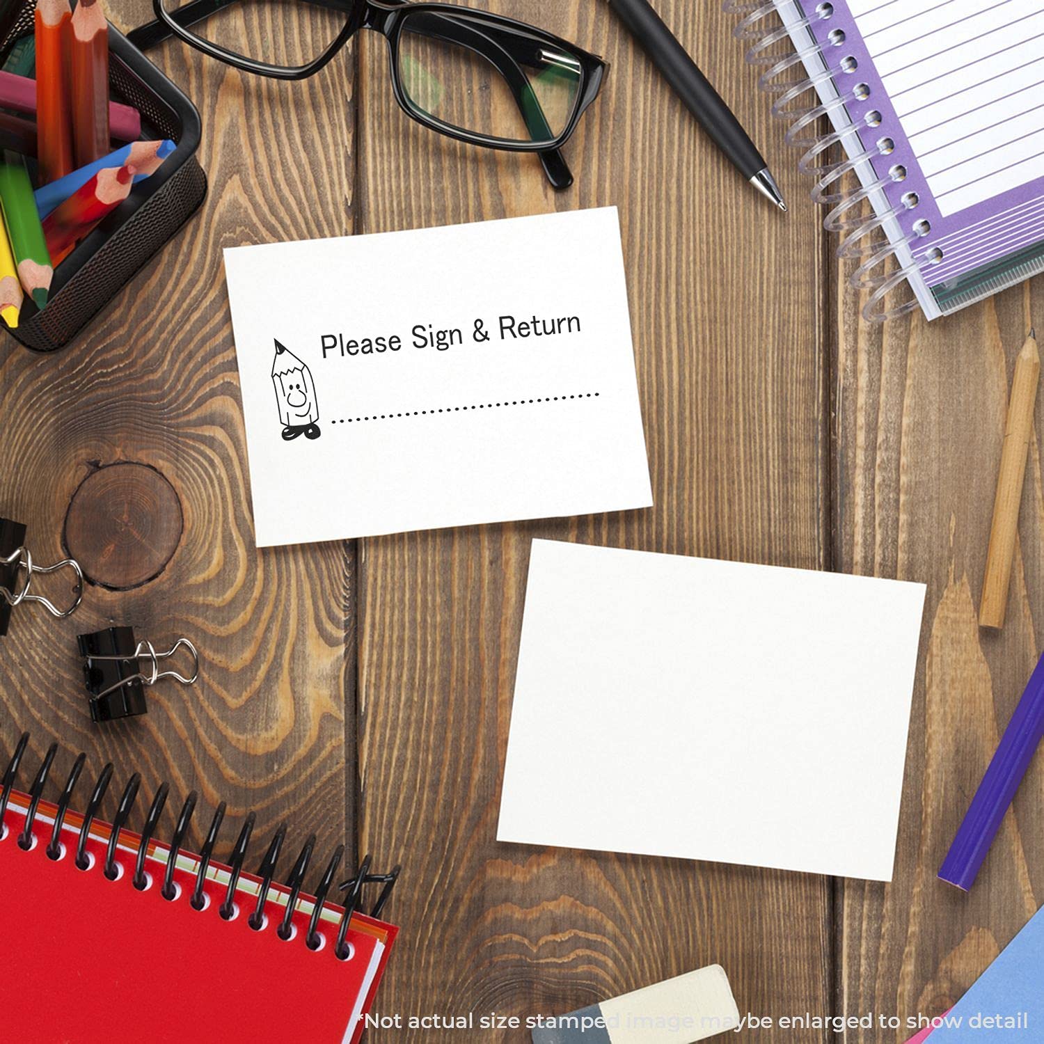 Large Self-Inking Please Sign and Return Stamp, Stamp for Teachers, Up to 5K Imprints, Available in 11 Ink Colors, Reinkable, Easy Press and Print Stamping, Size Approx 3/4" x 2-1/4", Clear Base - Image 4