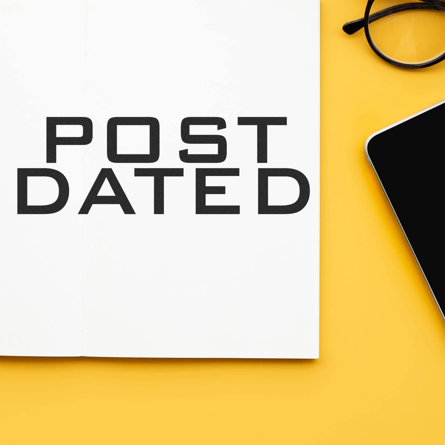 Large Self Inking Post Dated Stamp, Lawyer Legal Stamp, Up to 5K Imprints, Available in 11 Ink Colors, Reinkable, Easy Press and Print Stamping, Size Approx 3/4" x 2-1/4", Clear Base