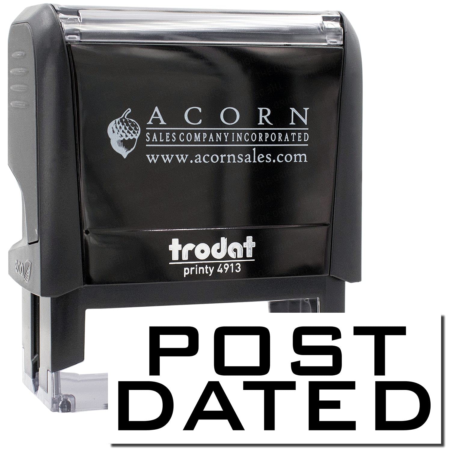 Large Self Inking Post Dated Stamp, Lawyer Legal Stamp, Up to 5K Imprints, Available in 11 Ink Colors, Reinkable, Easy Press and Print Stamping, Size Approx 3/4" x 2-1/4", Clear Base - Image 2