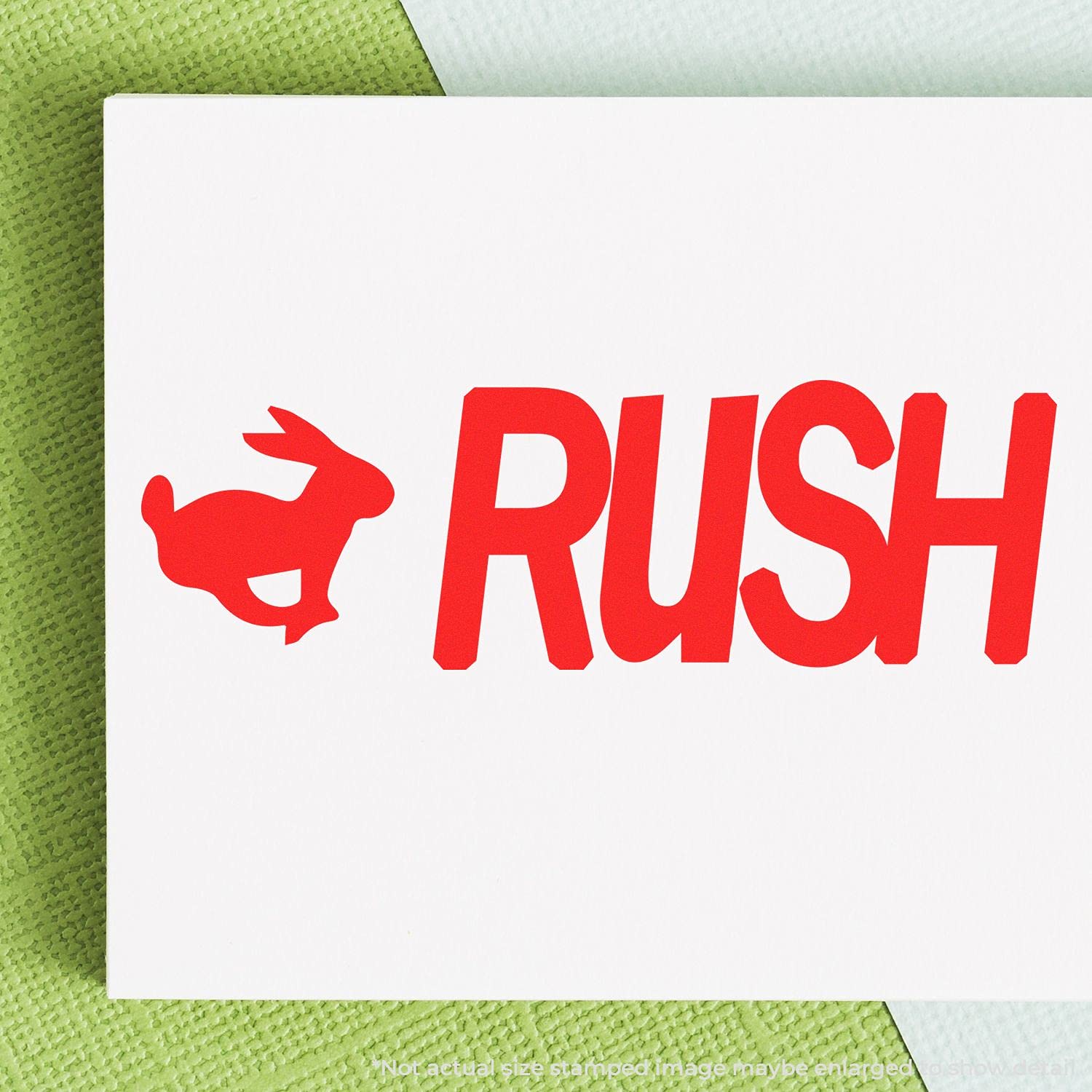 Large Self-Inking Rush with Rabbit Stamp, Perfect for Business, Up to 5K Imprints, Available in 11 Ink Colors, Reinkable, Easy Press and Print Stamping, Size Approx 3/4" x 2-1/4", Clear Base - Image 3