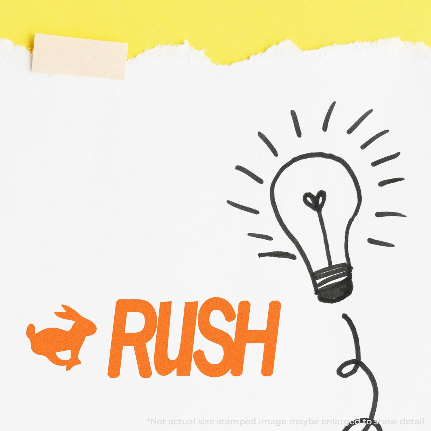 Large Self-Inking Rush with Rabbit Stamp, Perfect for Business, Up to 5K Imprints, Available in 11 Ink Colors, Reinkable, Easy Press and Print Stamping, Size Approx 3/4" x 2-1/4", Clear Base - Image 4